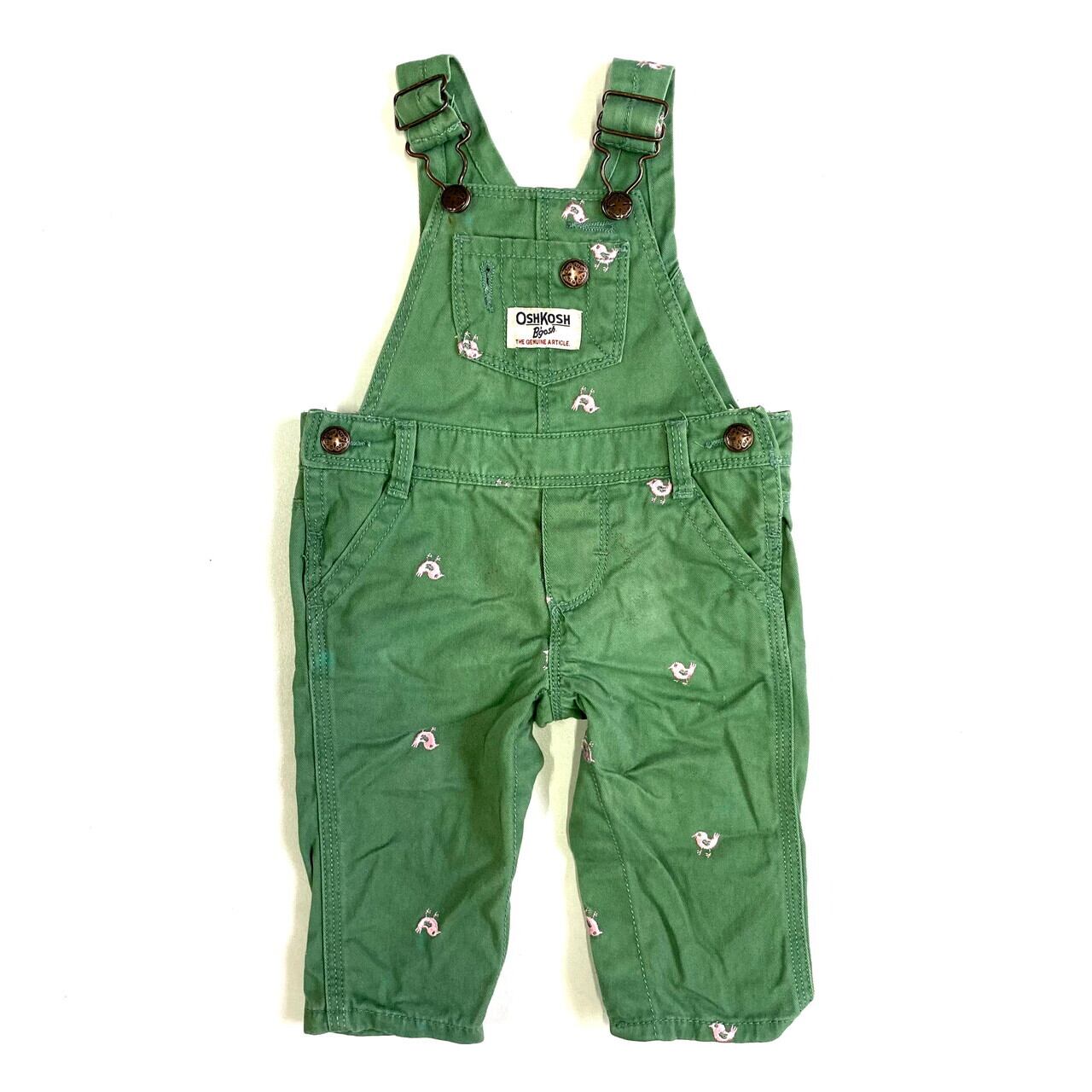 kids】オシュコシュ ひよこ柄 総柄 刺繍 オーバーオール キッズ6ヵ月