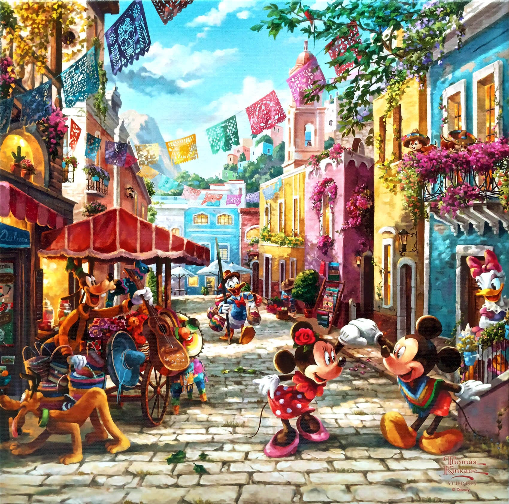 ディズニー絵画 ミッキー＆ミニー/イン メキシコ 展示用フック付