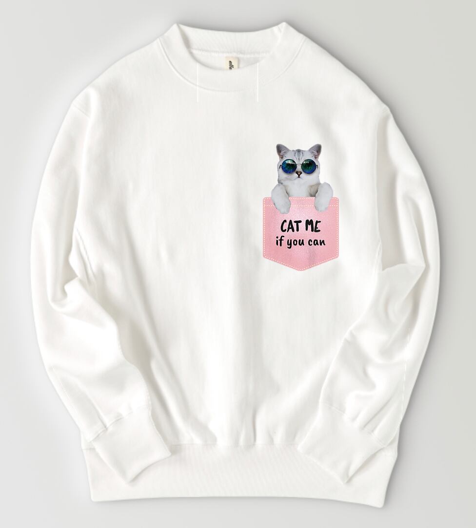 サングラスcat/フェイクポケット/猫スウェット/トレーナー | attaboy