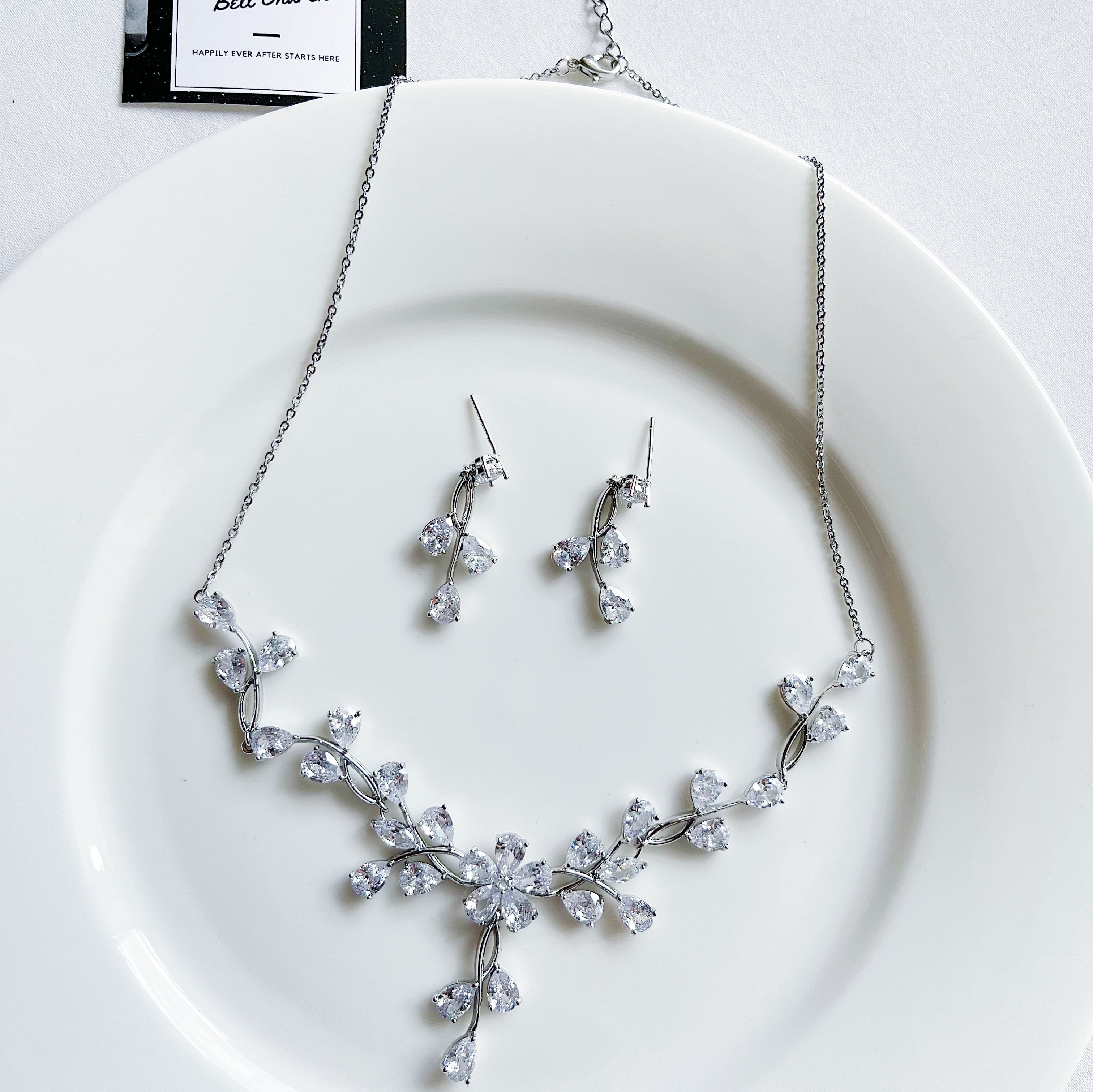 ネックレス & ピアス / イヤリング 2点セット (BC-PN10)｜ウェディング