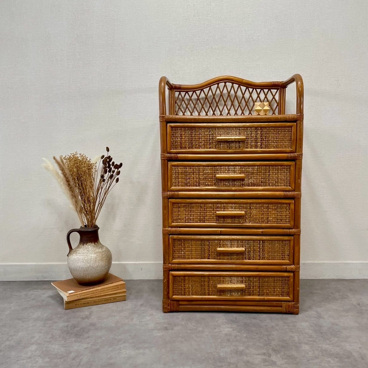 小ぶりなヴィンテージラタンチェスト | meguri