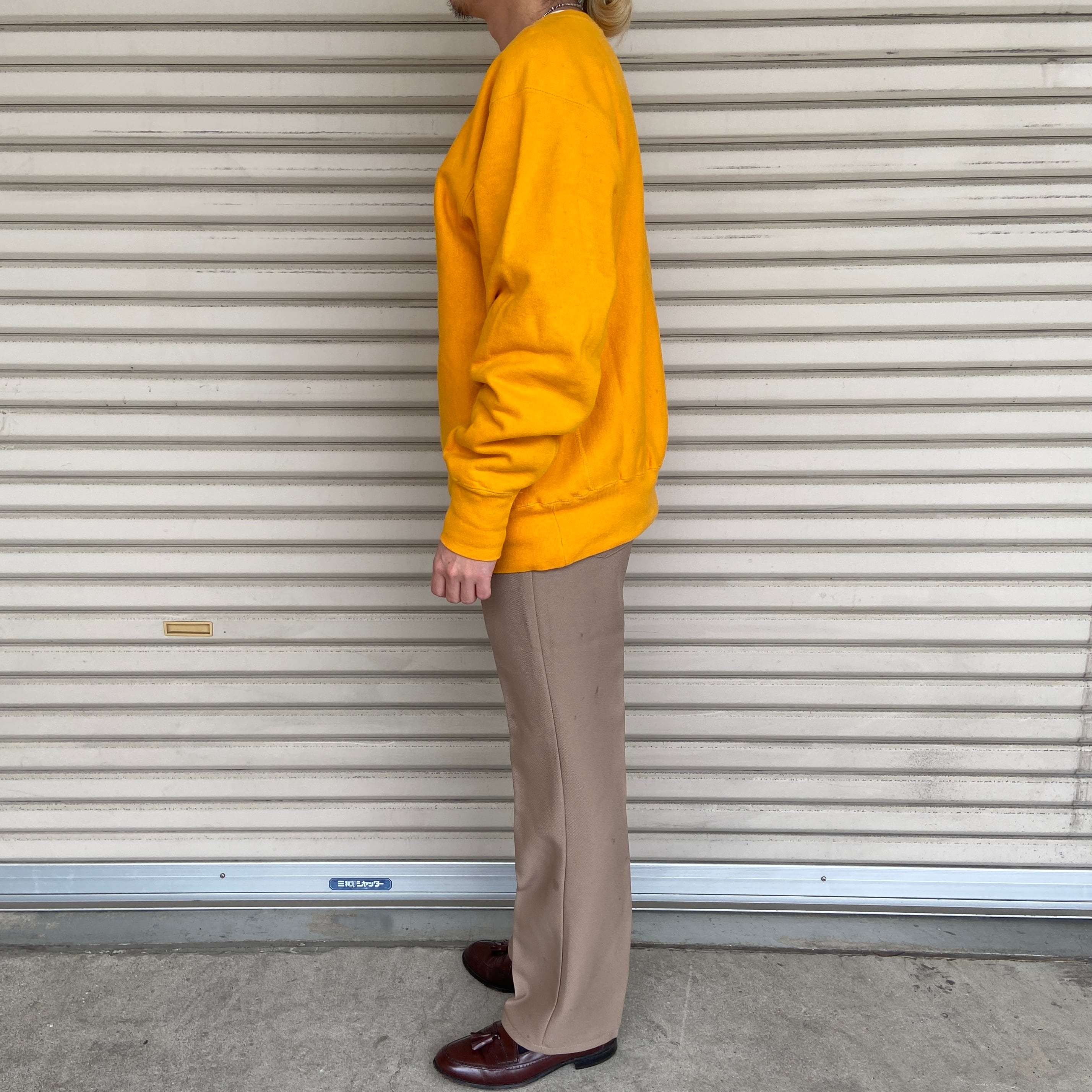 90s USA製 Champion リバースウィーブスウェット マスタード L | 古着