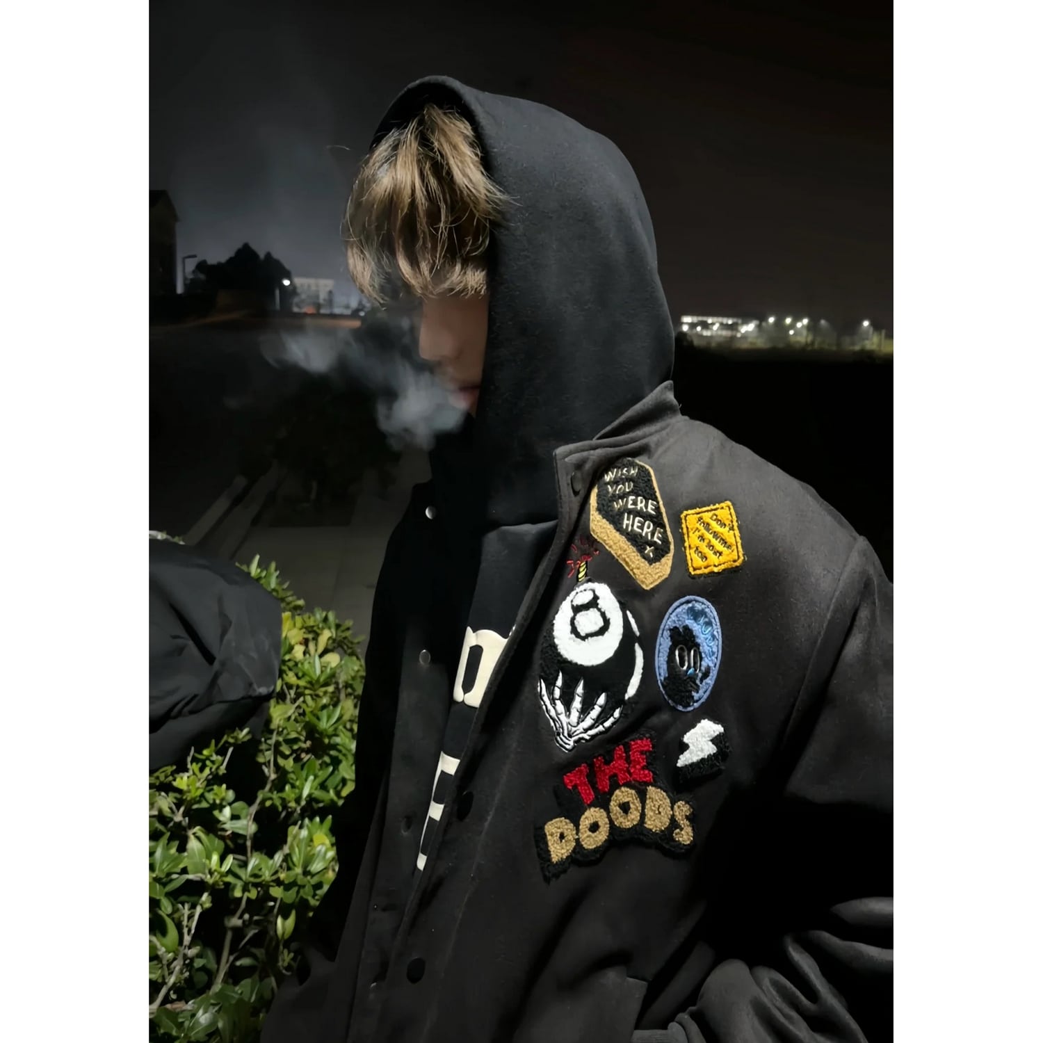 暖かさUP】ブラック8刺繍 中綿スタジャン T1398 | wshot