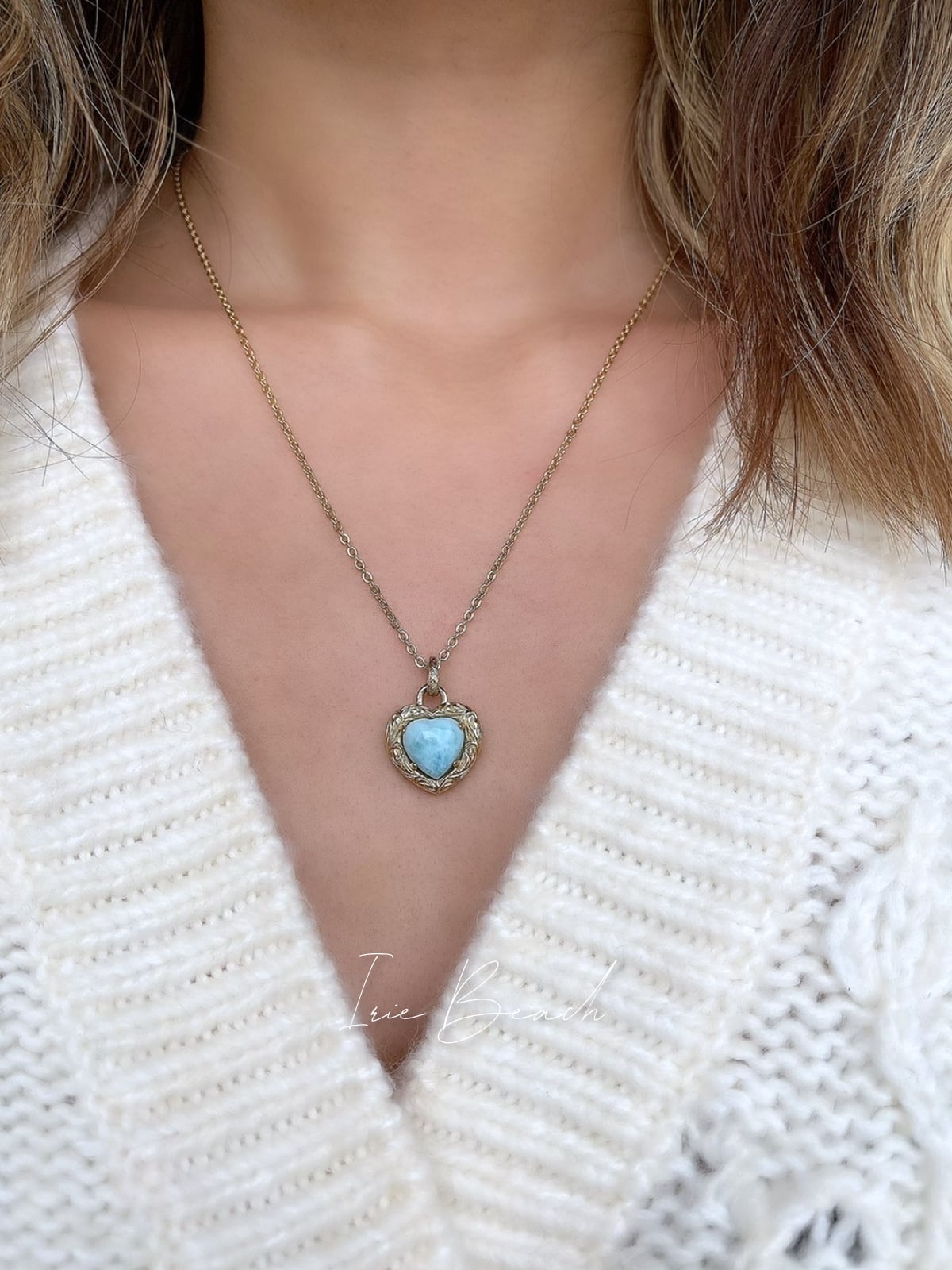 Heart Larimar necklace | IRIEBEACH