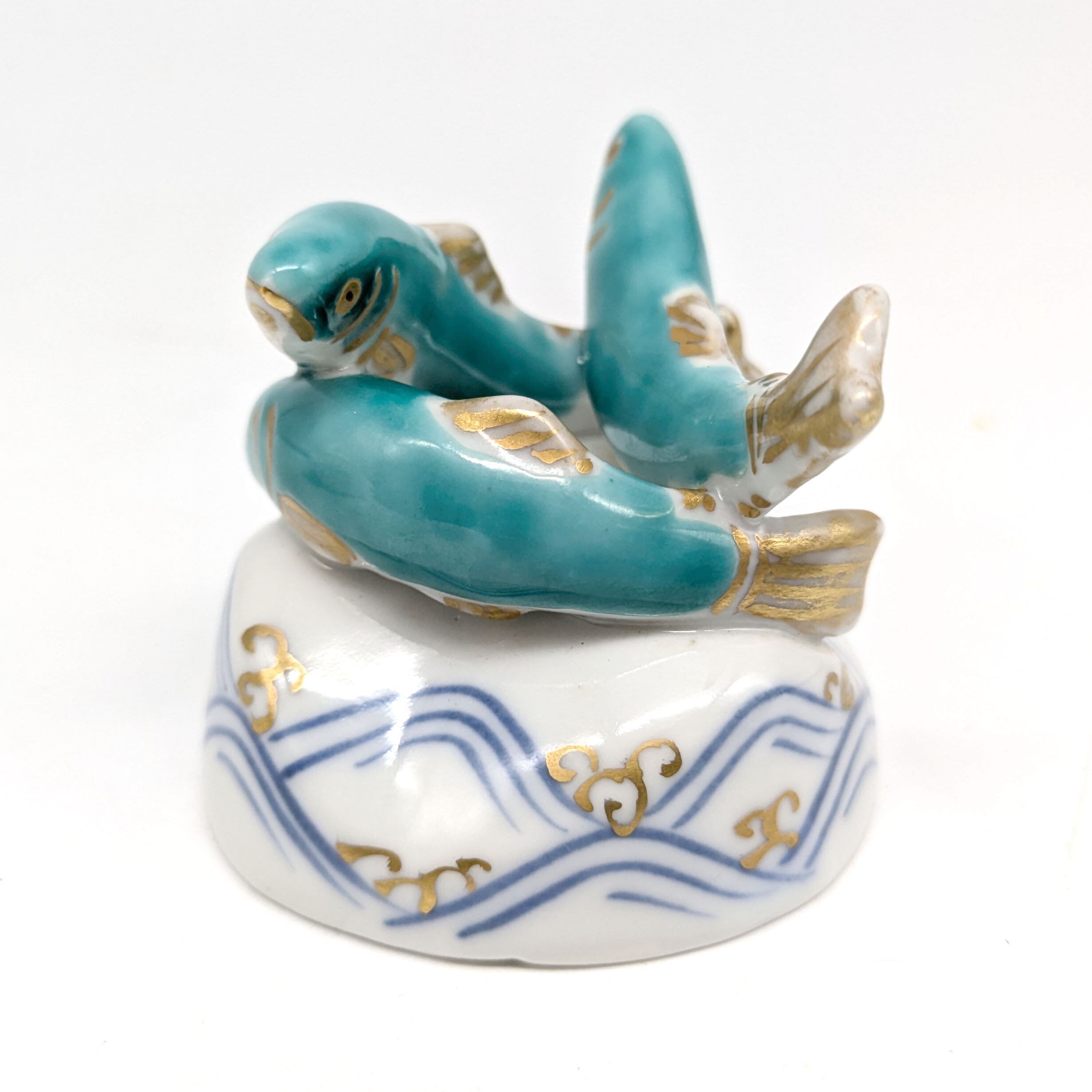 高野昭阿弥・蓋置・色絵・鮎・茶道具・No.240820-21・梱包サイズ60