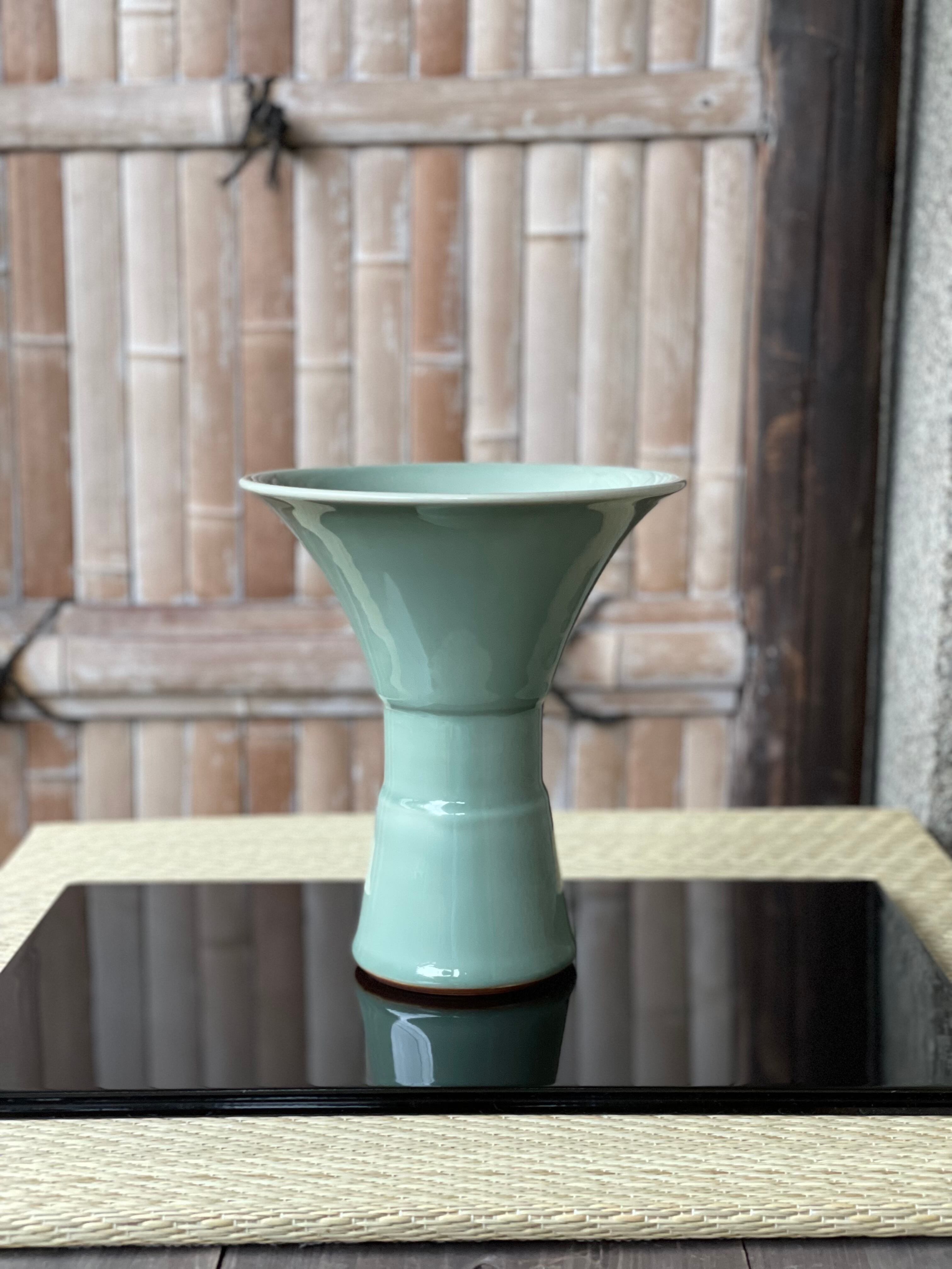 花入 青磁 尊式 | hosengama