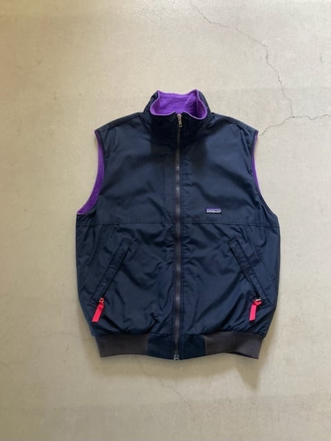 ネイビー×パープルM：patagonia パタゴニア ナイロン フリース ベスト