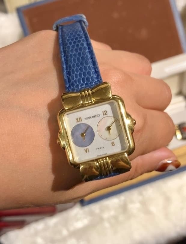 NINA RICCI ニナリッチ W974 デュアルタイム リボン腕時計