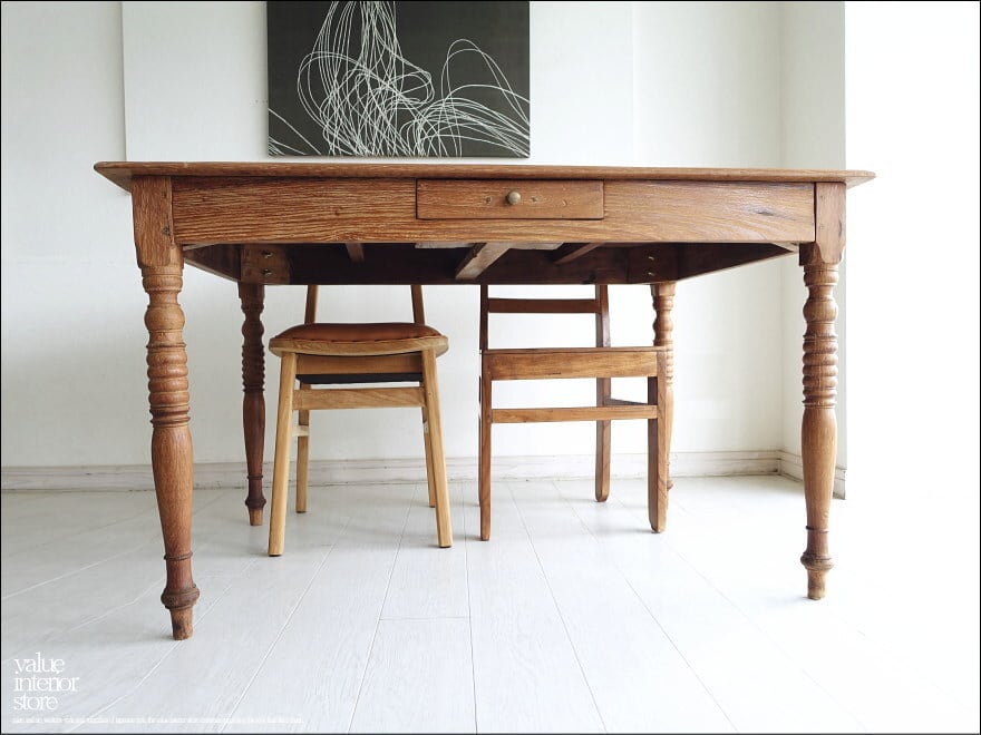 チーク無垢材 ヴィンテージテーブルW ダイニングテーブル デスク 机