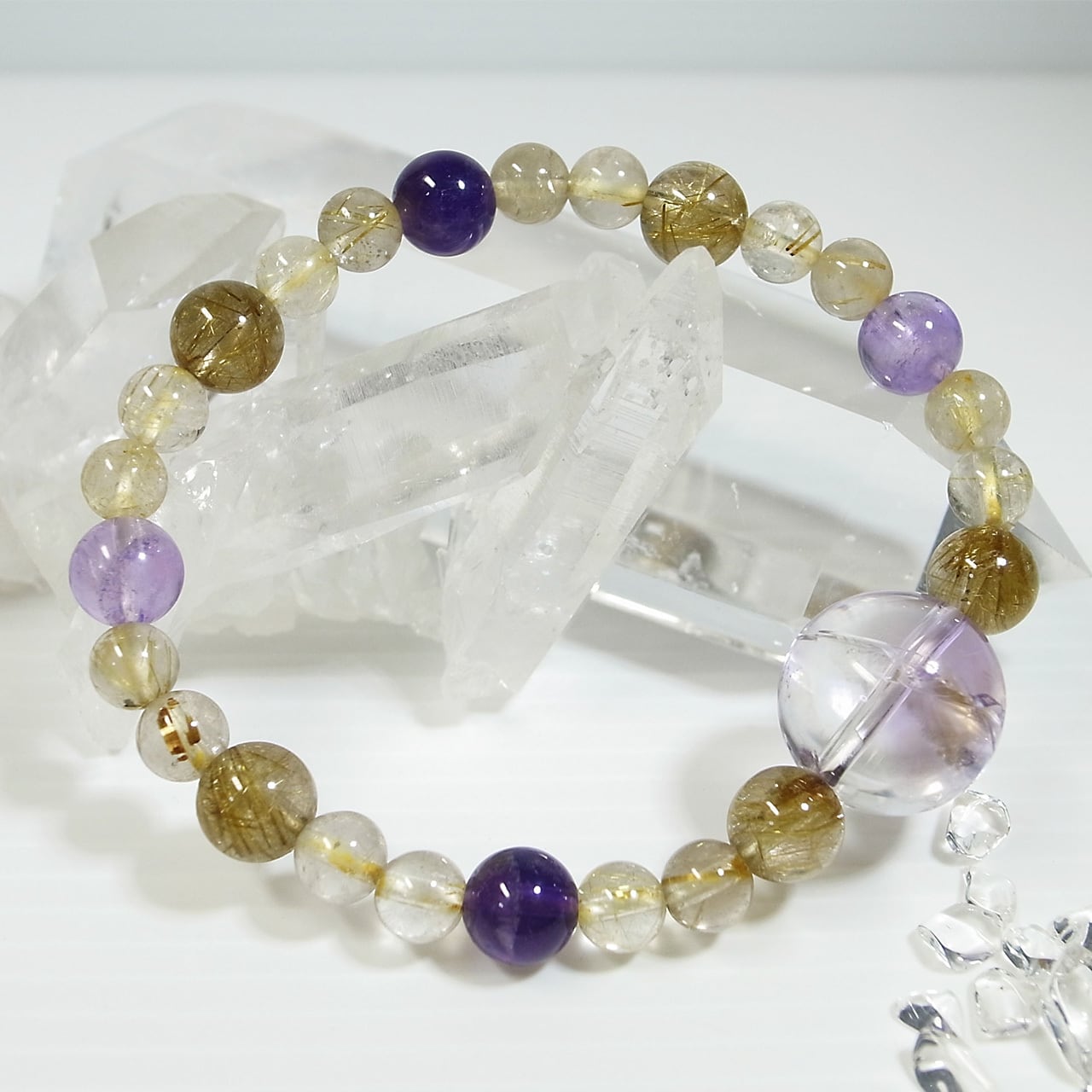 メンバーズ特価】アメトリン 15mm・ルチルクォーツ・アメジスト