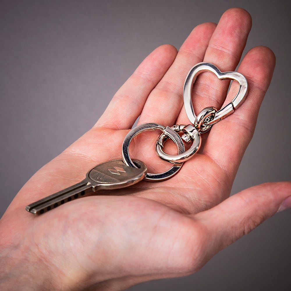 ハートカラビナキーリング AKK0002 Heart carabiner key ring シルバー