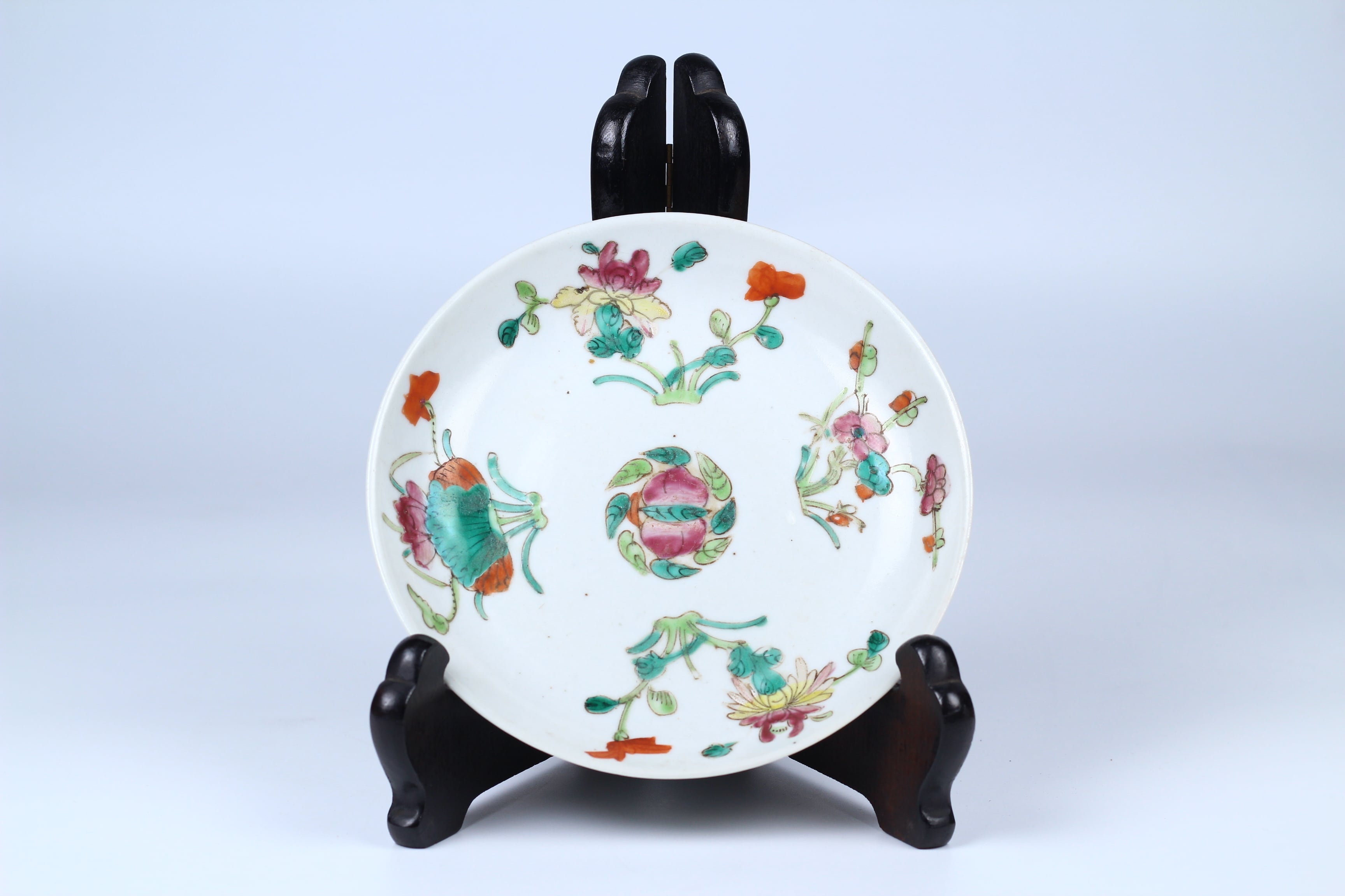 清時代 粉彩四季花卉皿 | 正一 古美術