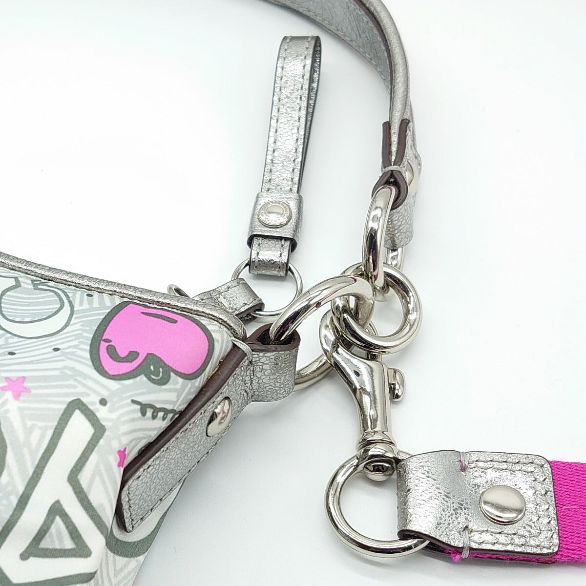 COACH コーチ ポピー ショルダーバッグ スパンコール シルバーPOPPY