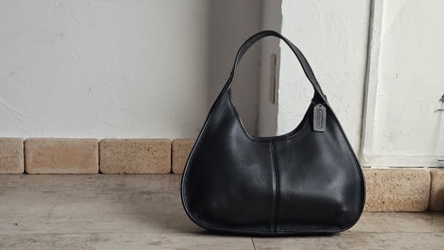 オールドコーチ ☆USA製 レザー エルゴ ハンドバッグ ブラック COACH