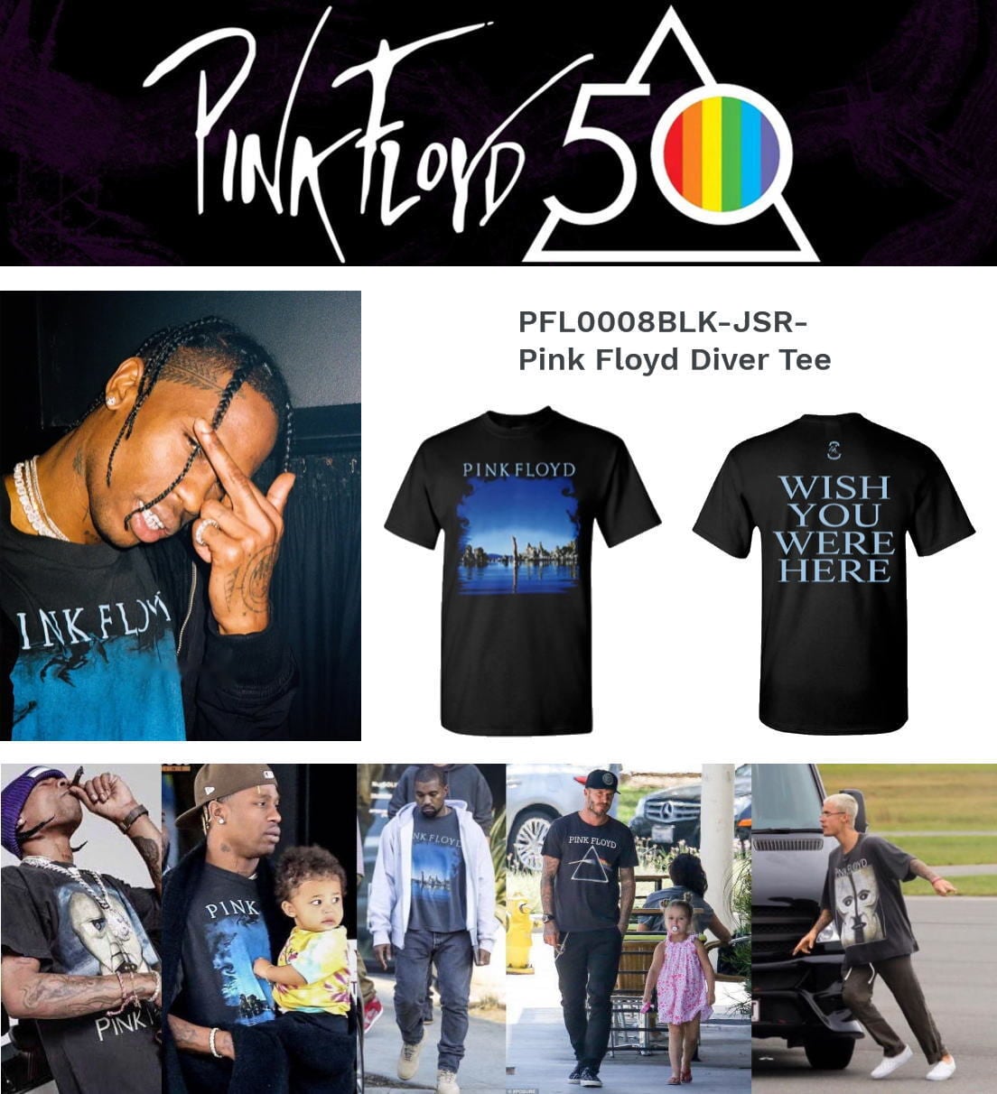 送料無料】トラビススコット カニエウエスト着用 PINK FLOYD ピンク