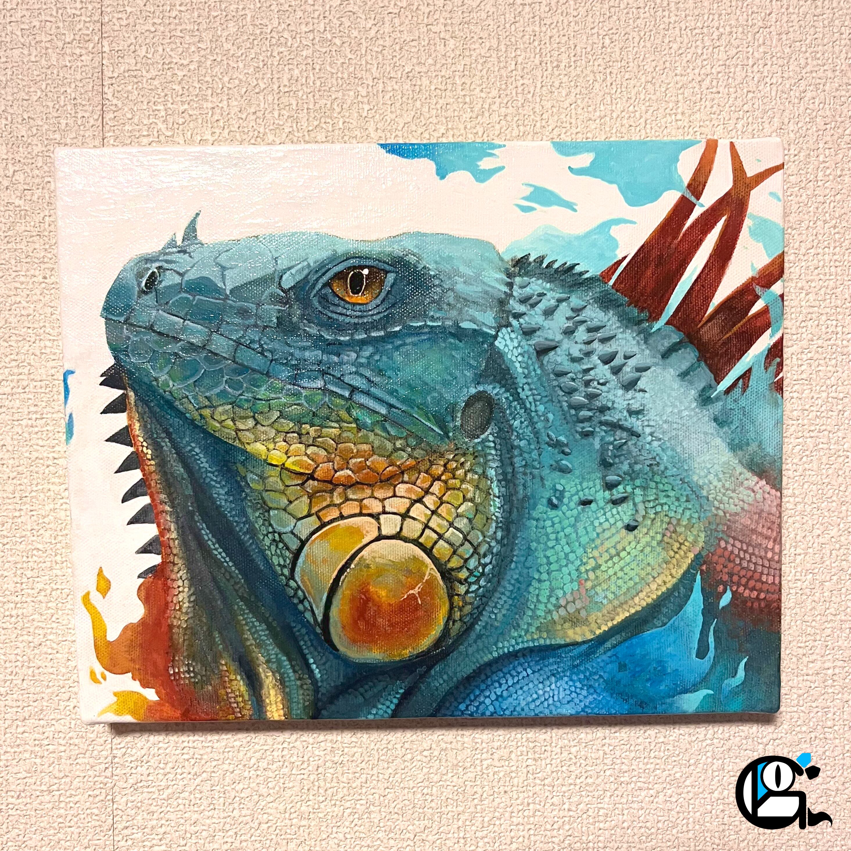 リザーアイズアクリル画 イグアナ | lizaeyes