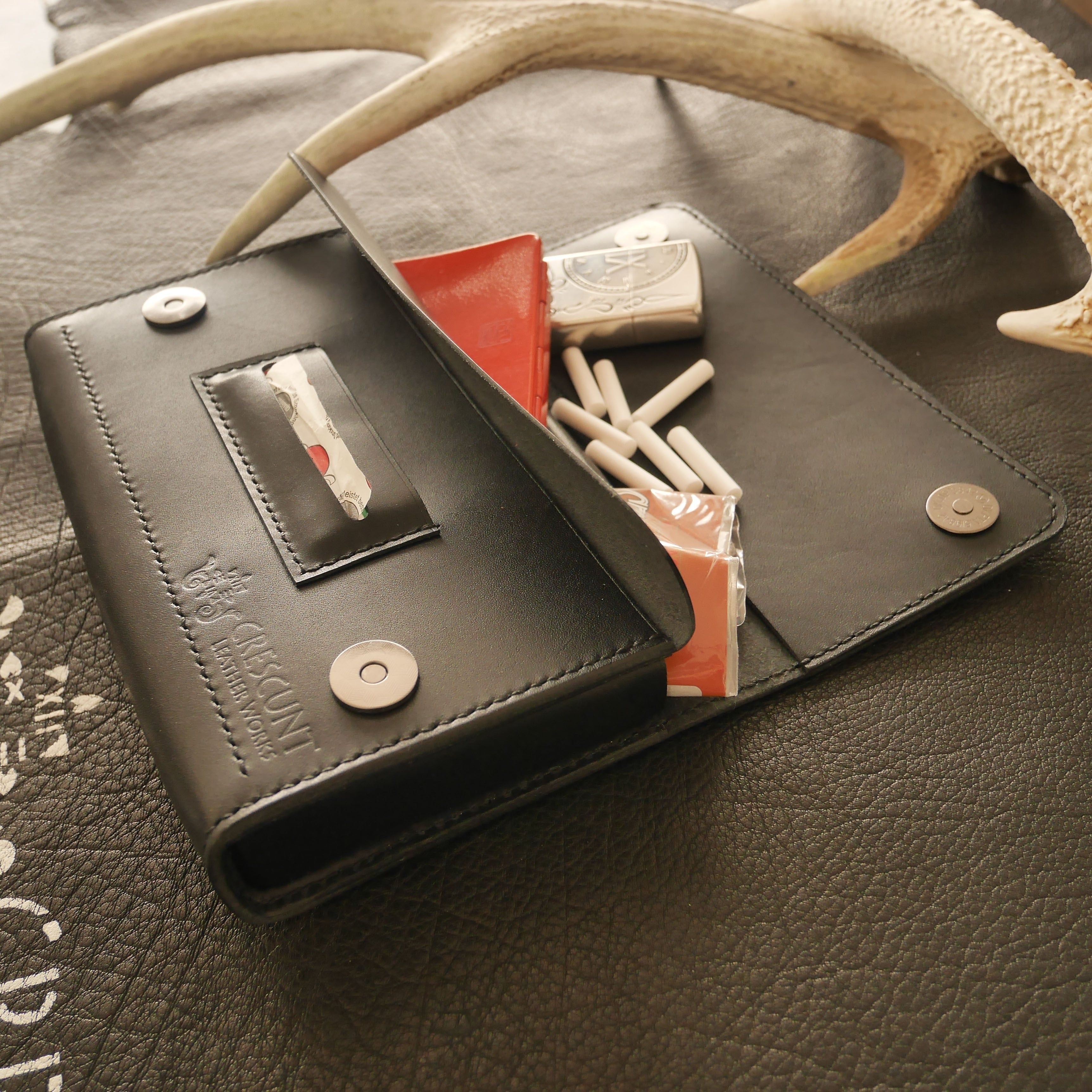 シャグケース ブラック【受注生産】 | 革小物・革製品専門店～CRESCUNT