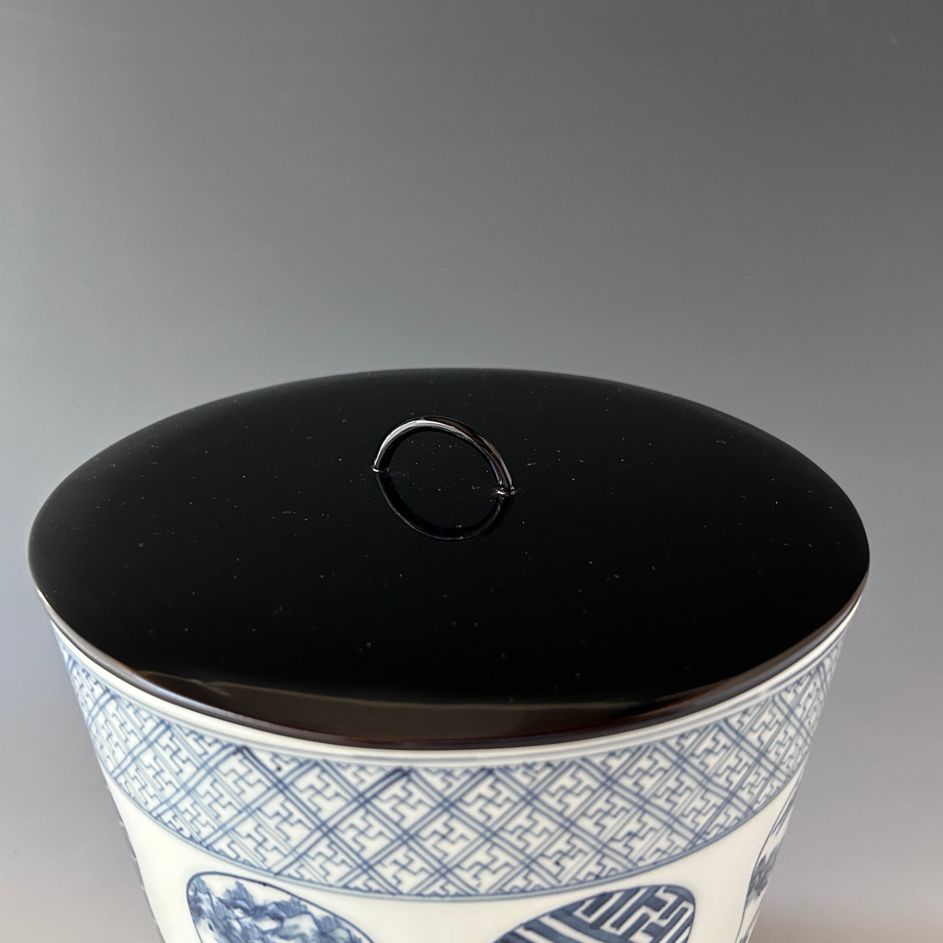 茶道具 染付 瓢型 水指 西村徳泉 共箱 京焼 塗蓋 稽古 茶会 陶芸