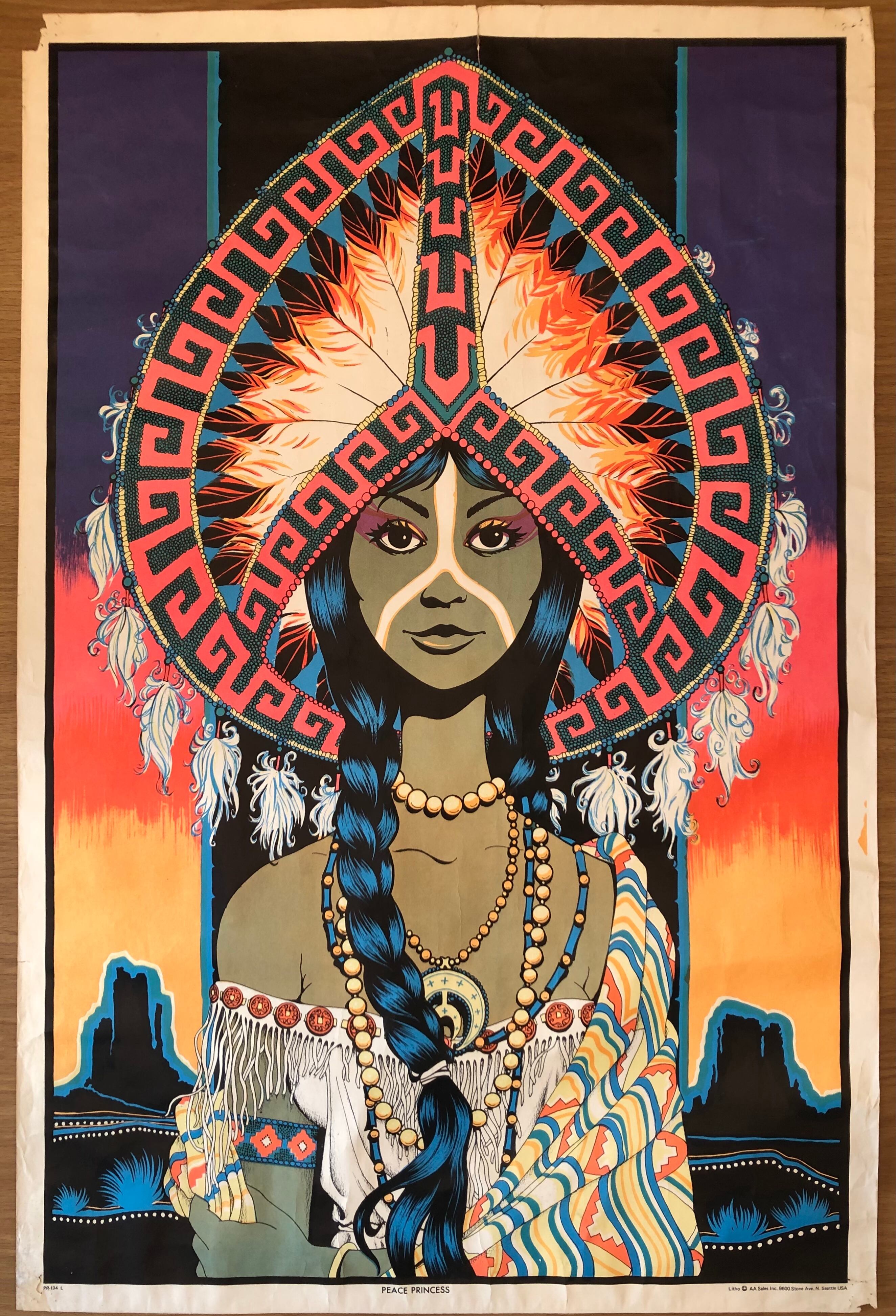 70s pshycedelic BLACK LIGHT POSTER | Dandees