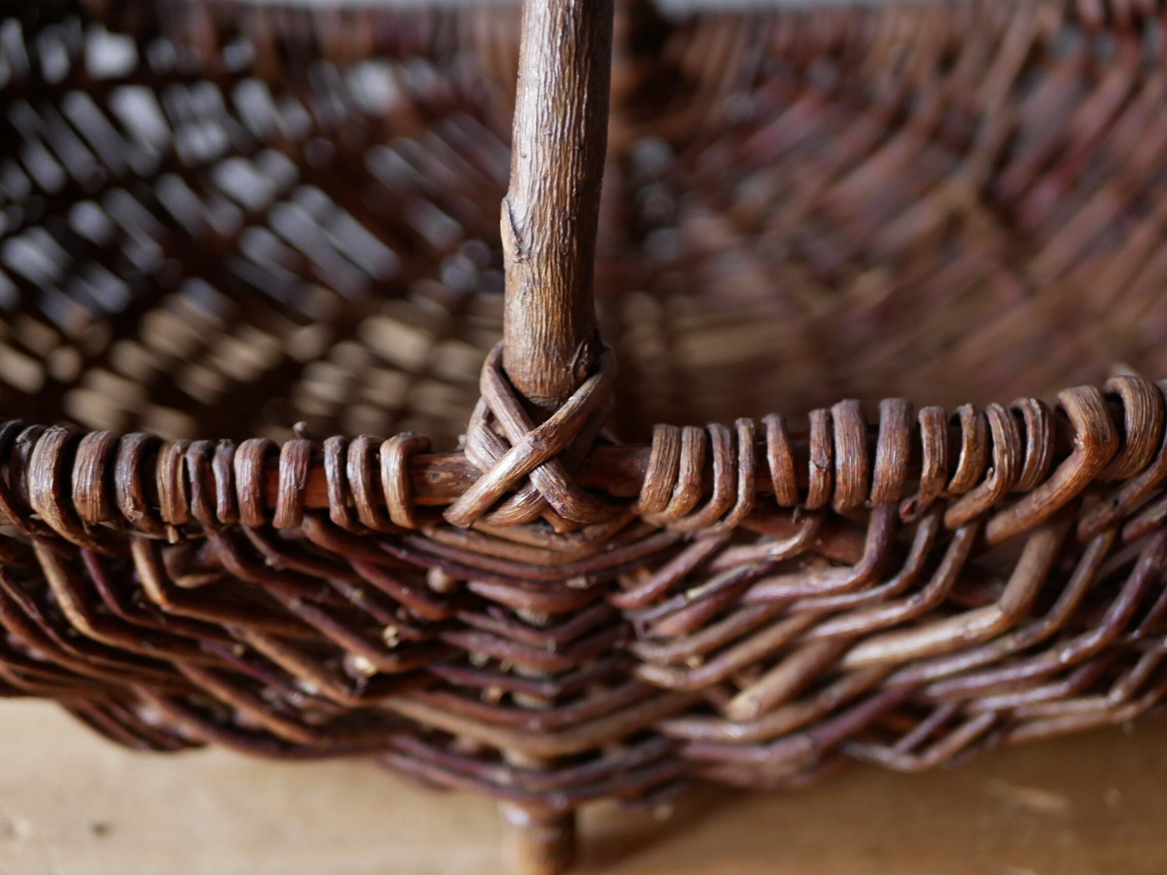 横長パニエ かご 籠 バスケット フランスブロカント アンティークの