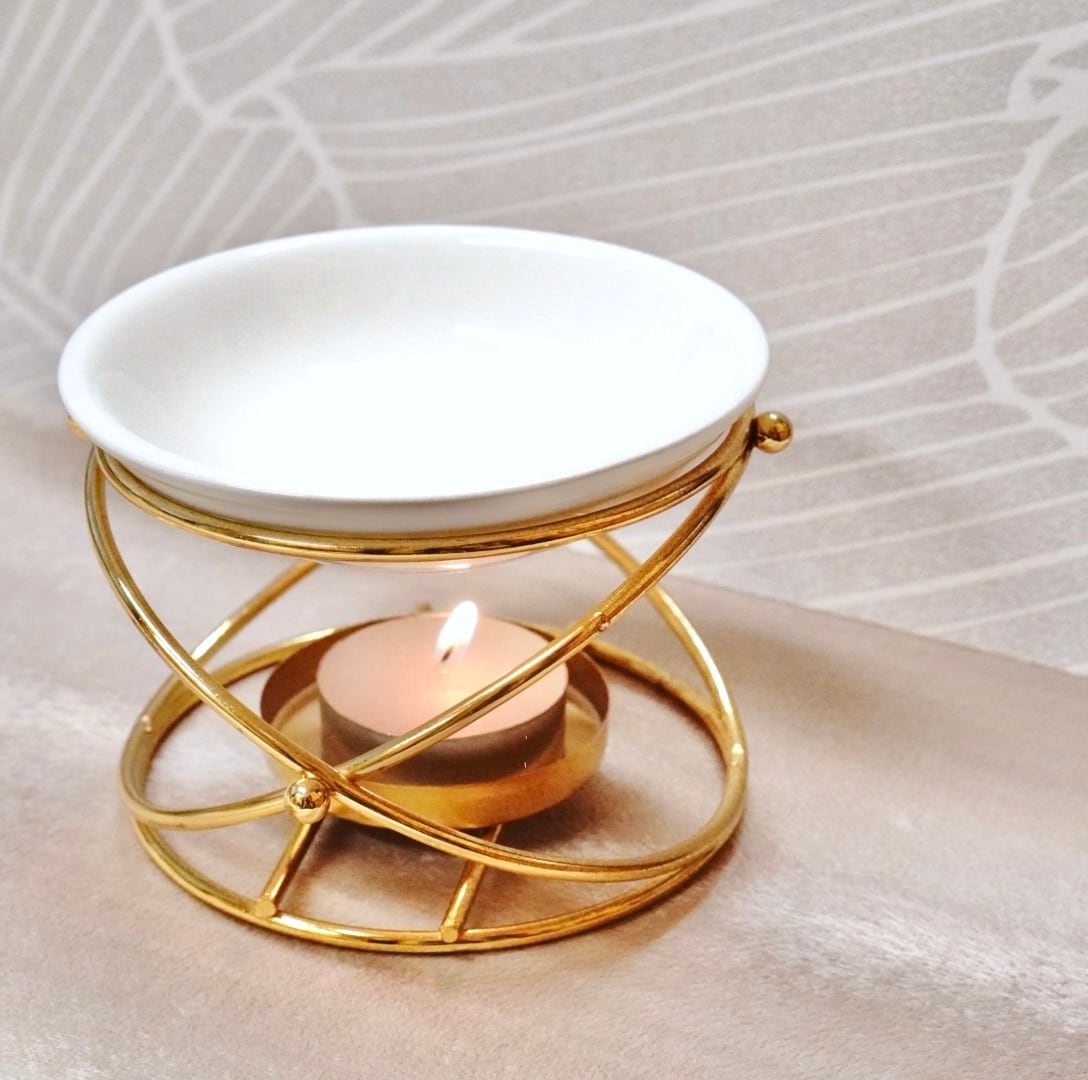 アロマオイルウォーマー】ゴールド ポット ディフューザー お香 焚く