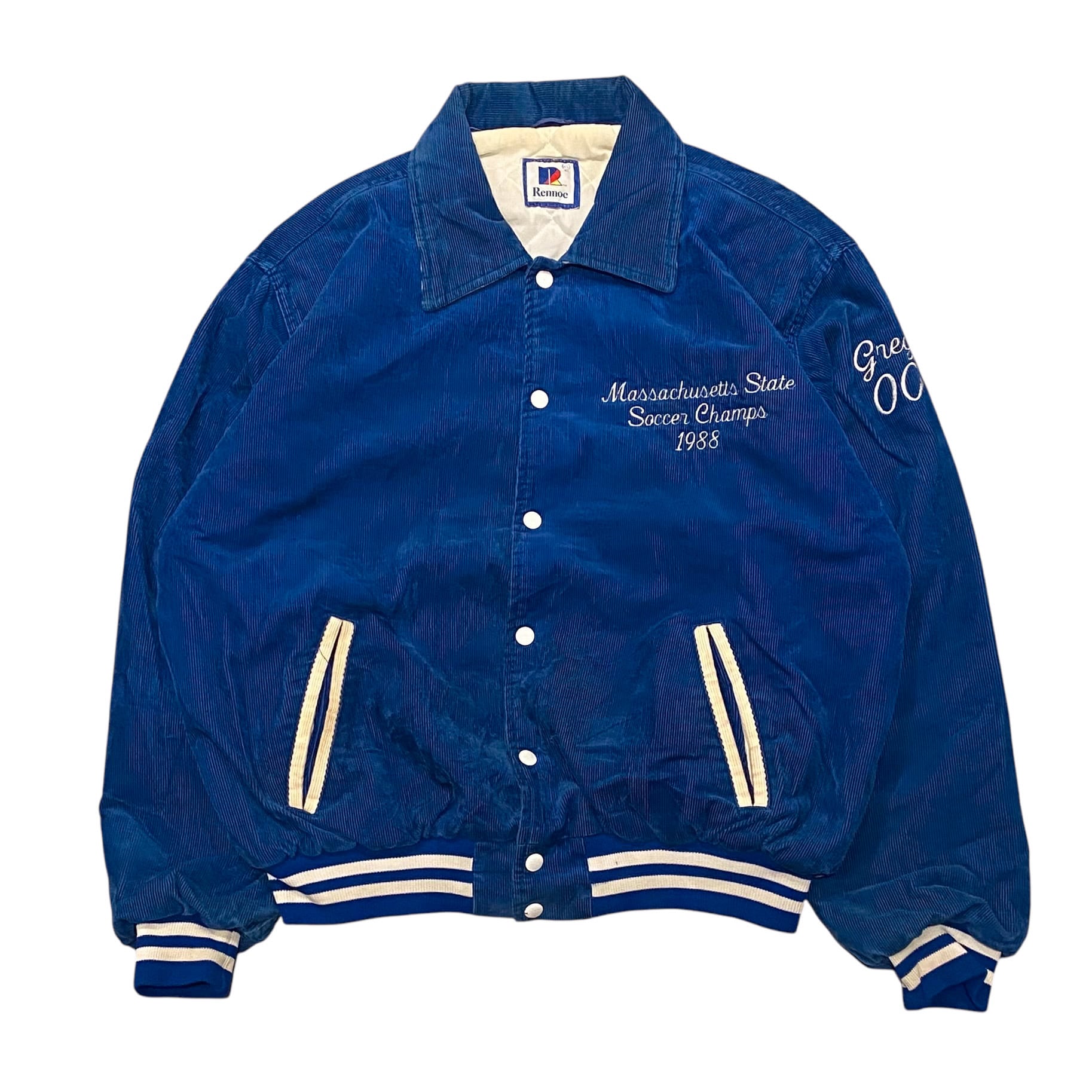 80's Rennoc Corduroy Varsity Jaket XL / レノック スタジャン
