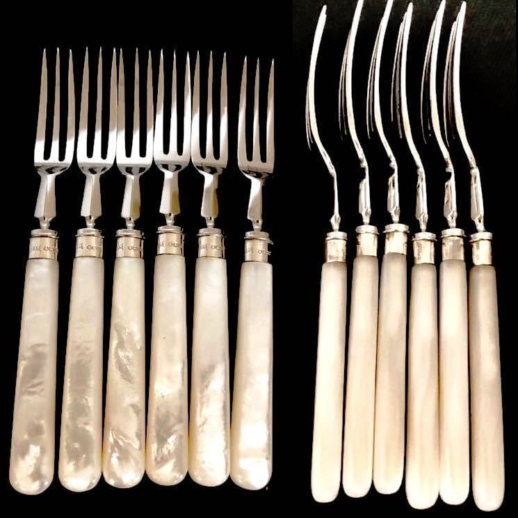 英国ヴィンテージ 純銀P ナイフ フォーク 12本set (L10) 英国