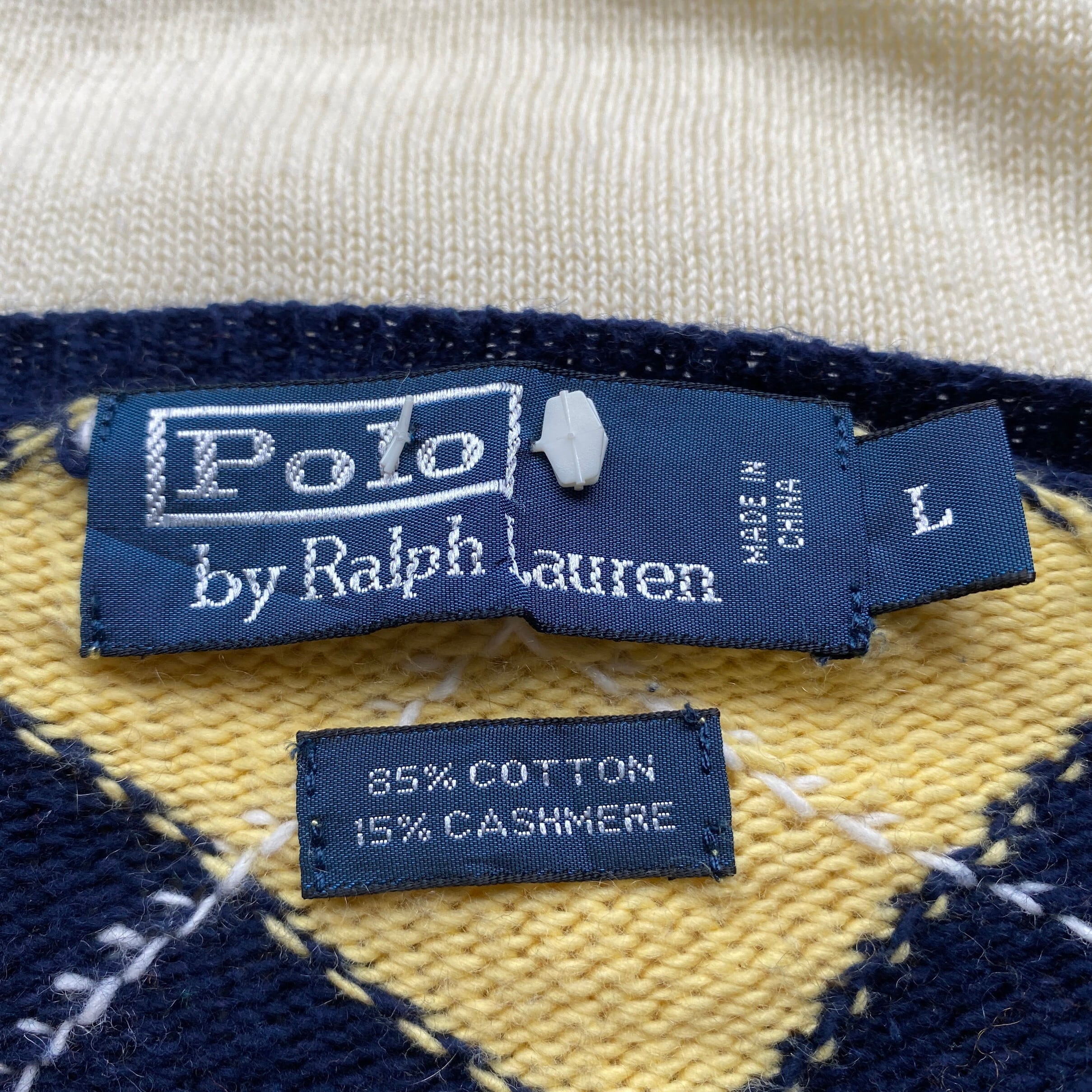 ポロバイラルフローレン アーガイルチェック柄 カシミヤ混 ニット