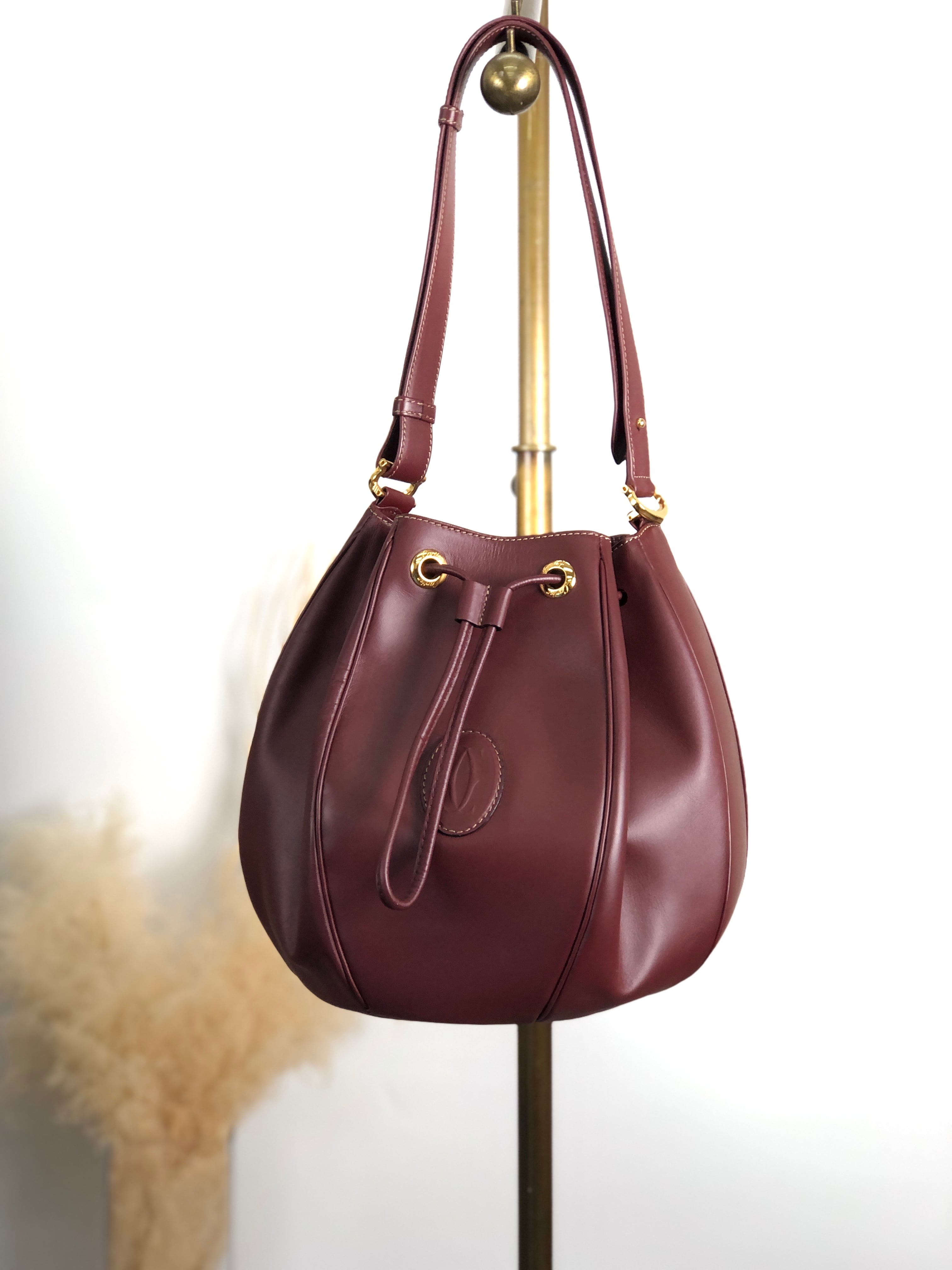 Cartier カルティエ マストライン ショルダーバッグ ボルドー ロゴ