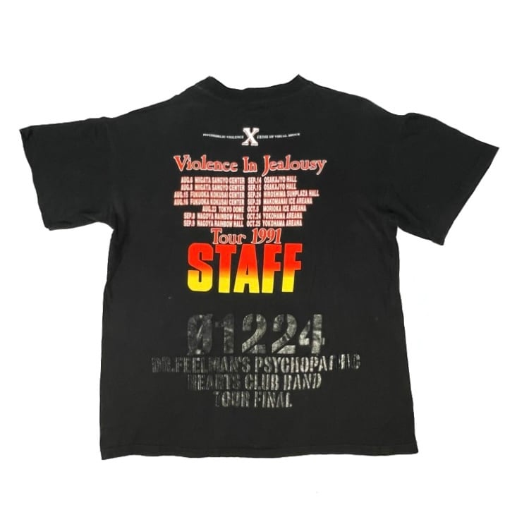 90's / X JAPAN Violence In Jealousy 1991 tour Staff Tee | ASCENT