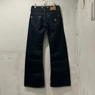 TRUE RELIGION トゥルー レリジョン デニムパンツ レザーパッチ ワイド