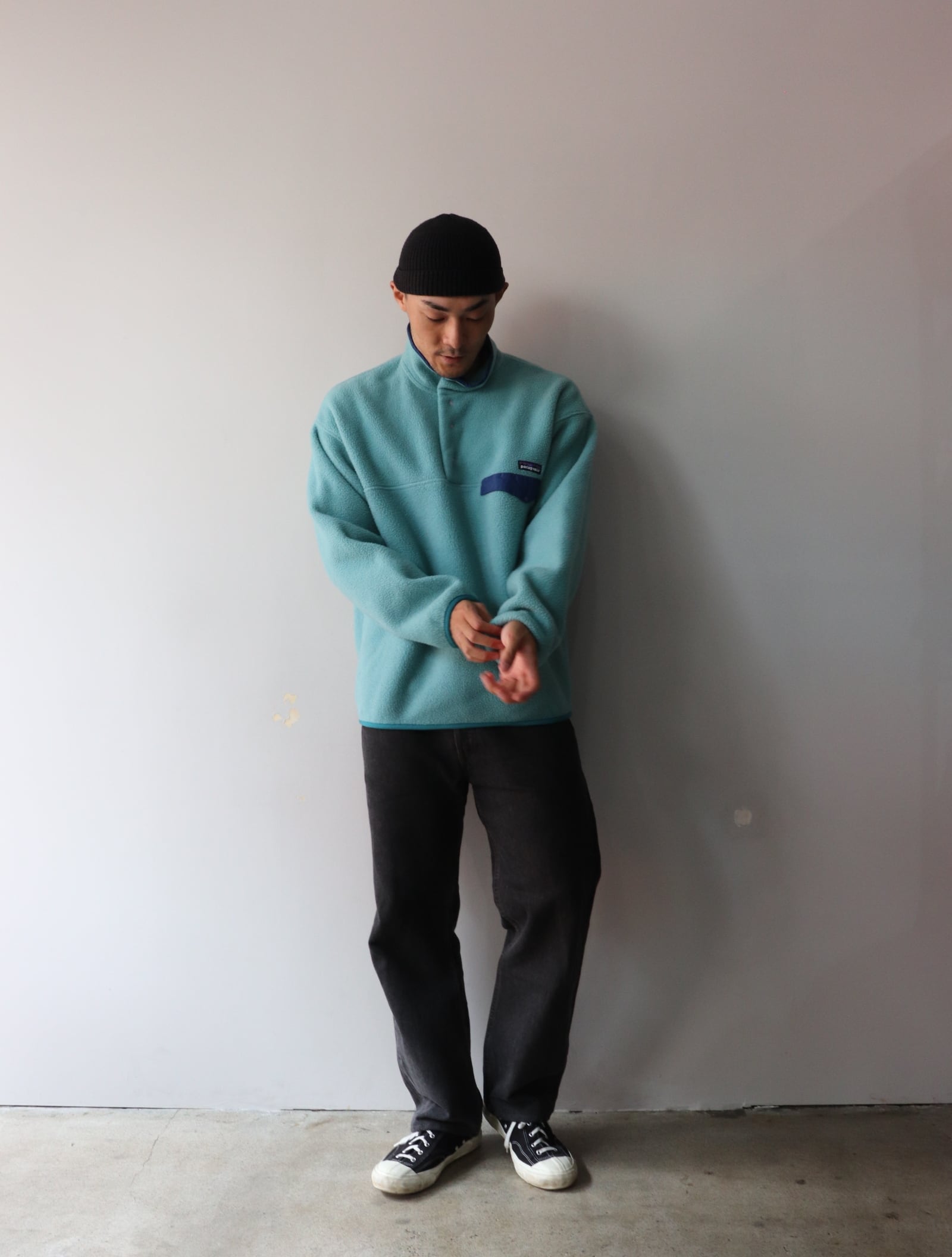 パタゴニア 雪なし タグ シンチラスナップT USA製 Lサイズ 幅詰め