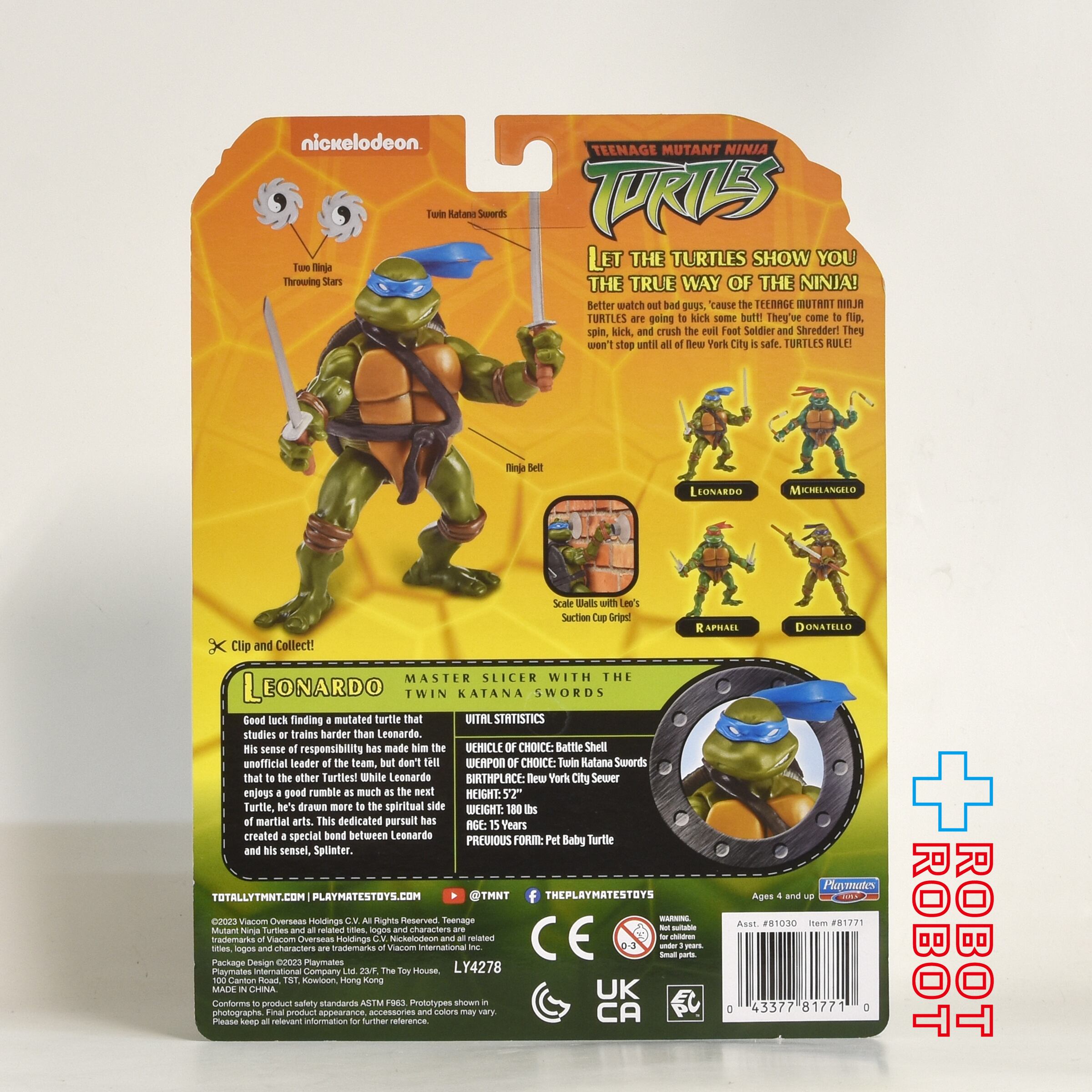 プレイメイツ タートルズ TMNT クラシック 2003 レオナルド 4インチ