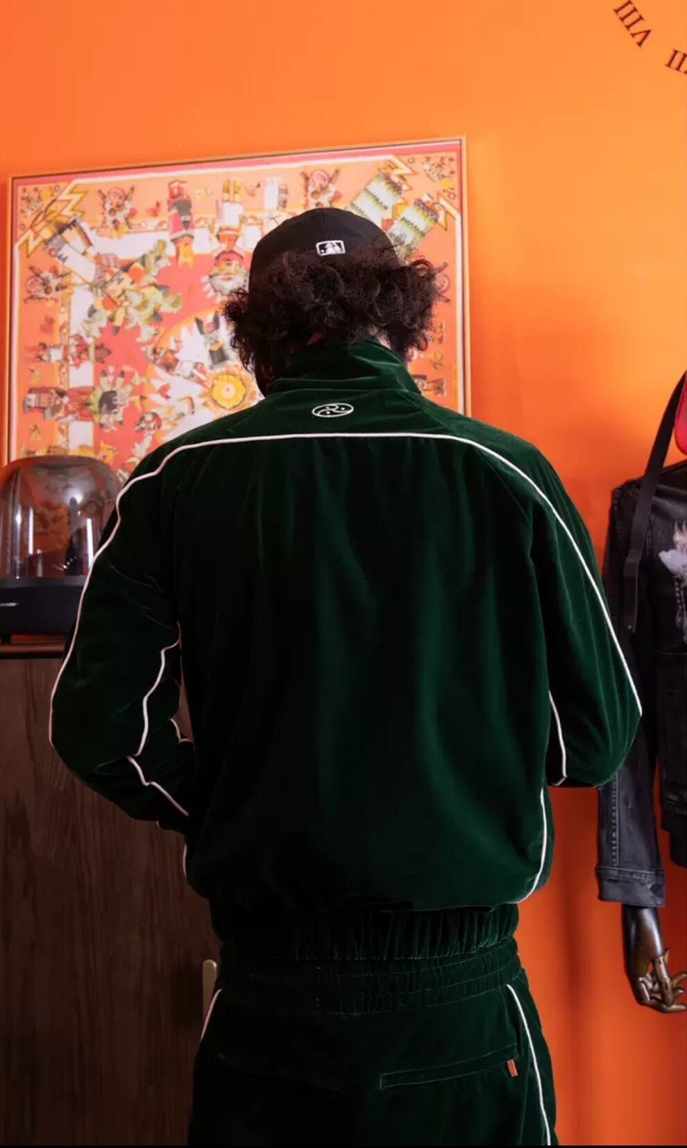 リッチベルベット ラインジップジャケット【Green】(gr44) | groovy.japan