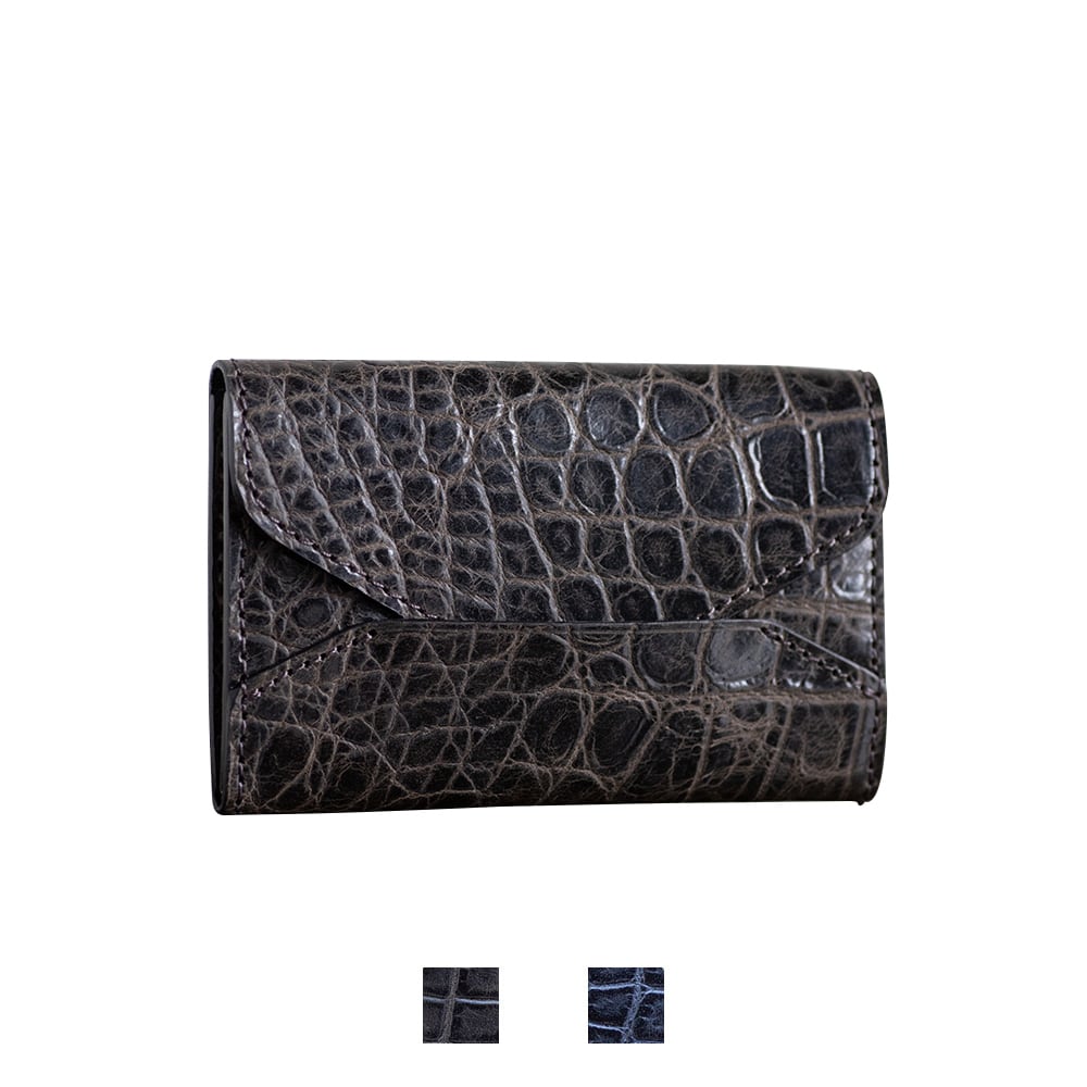 エンベロープ型 名刺入れ (クロコエンボスレザー) 【apo-13ec