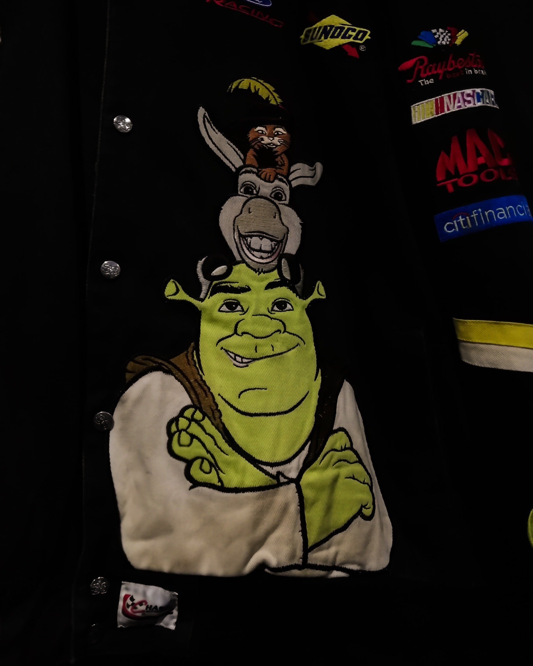 WEAPON VINTAGE】m&m's × Shrek Design Vintage Loose Racing Jacket