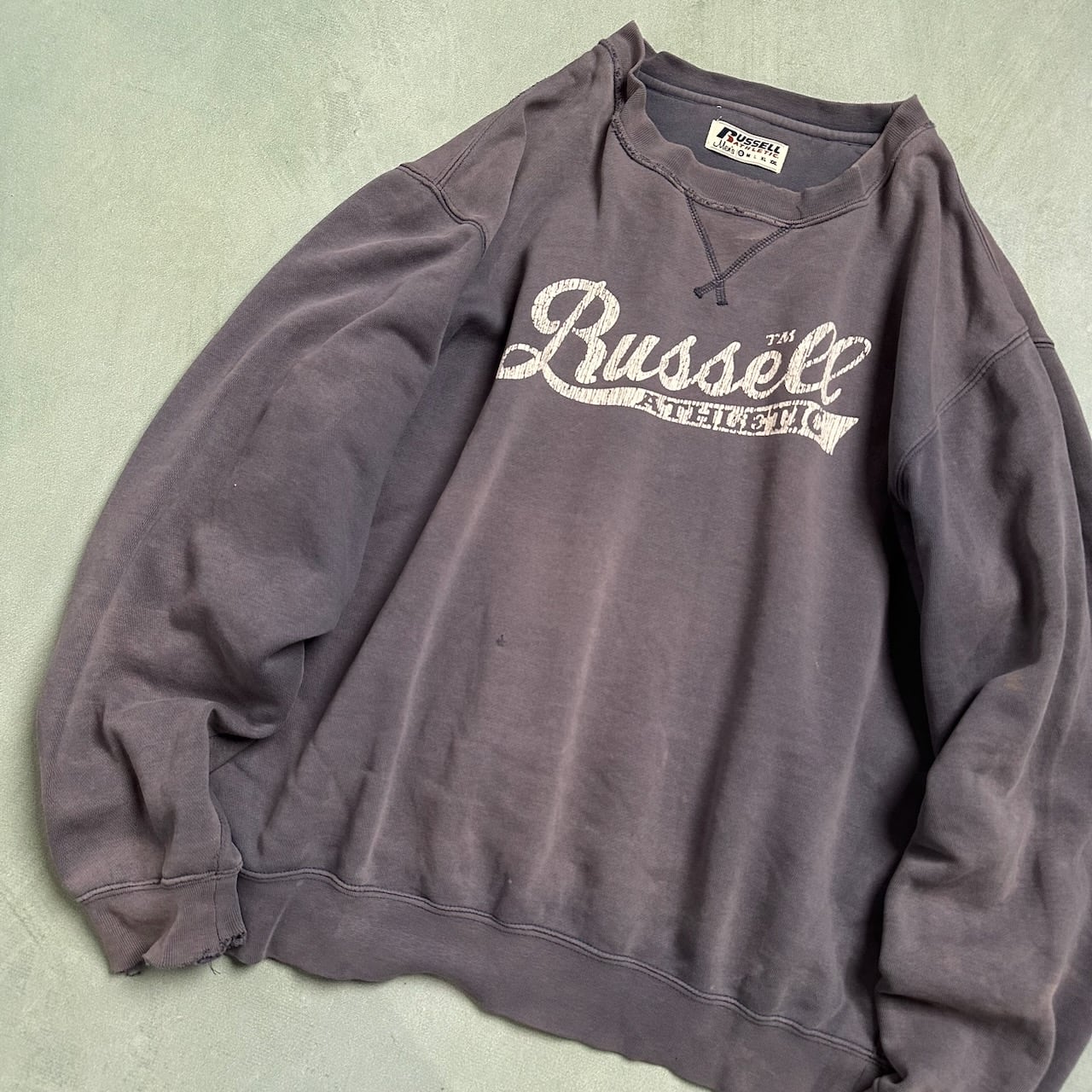 90s~ RUSSELL 鬼フェード ダメージ ラッセル スウェット トレーナー