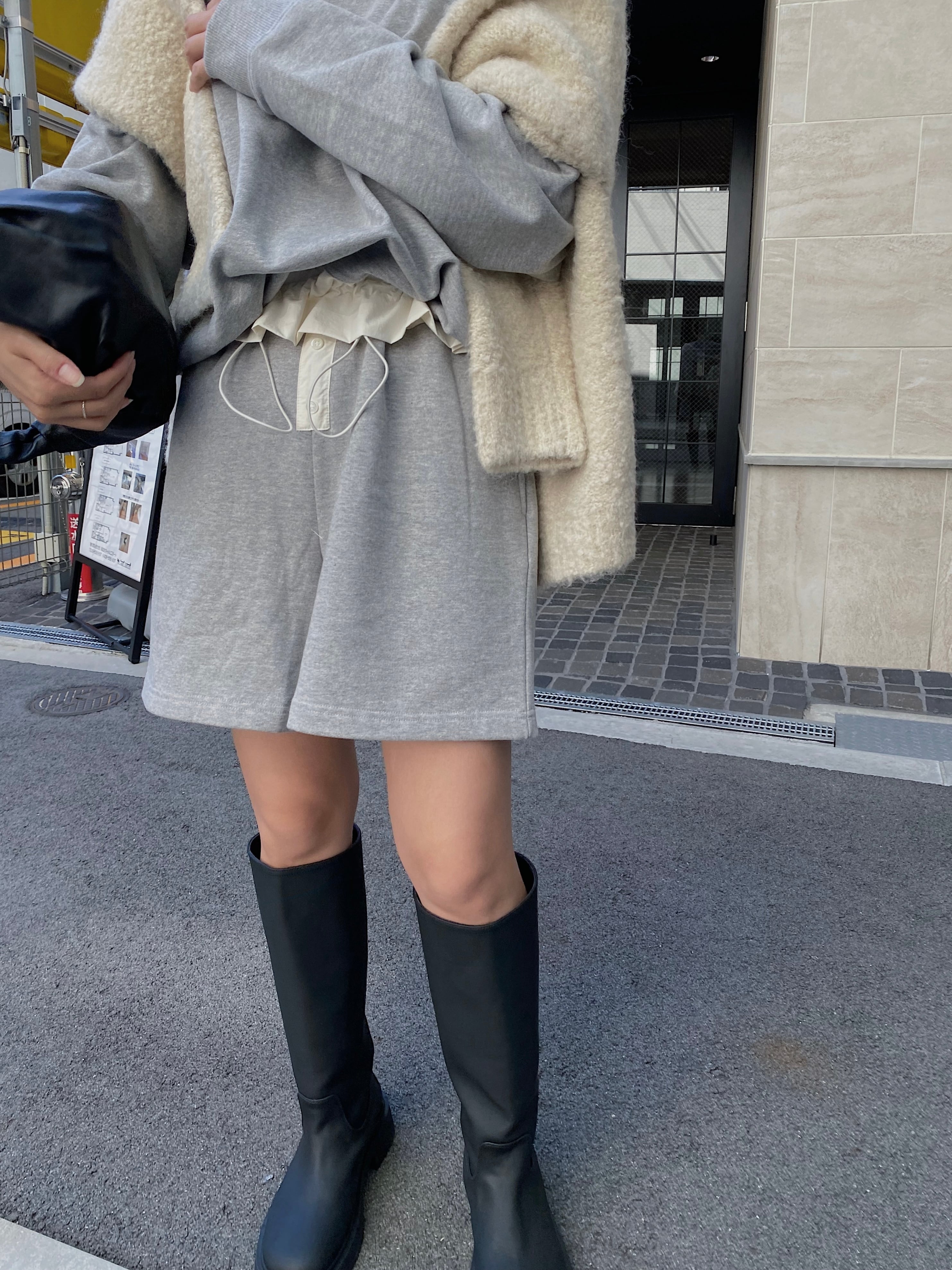 platform soft leather long boots | nananamoe