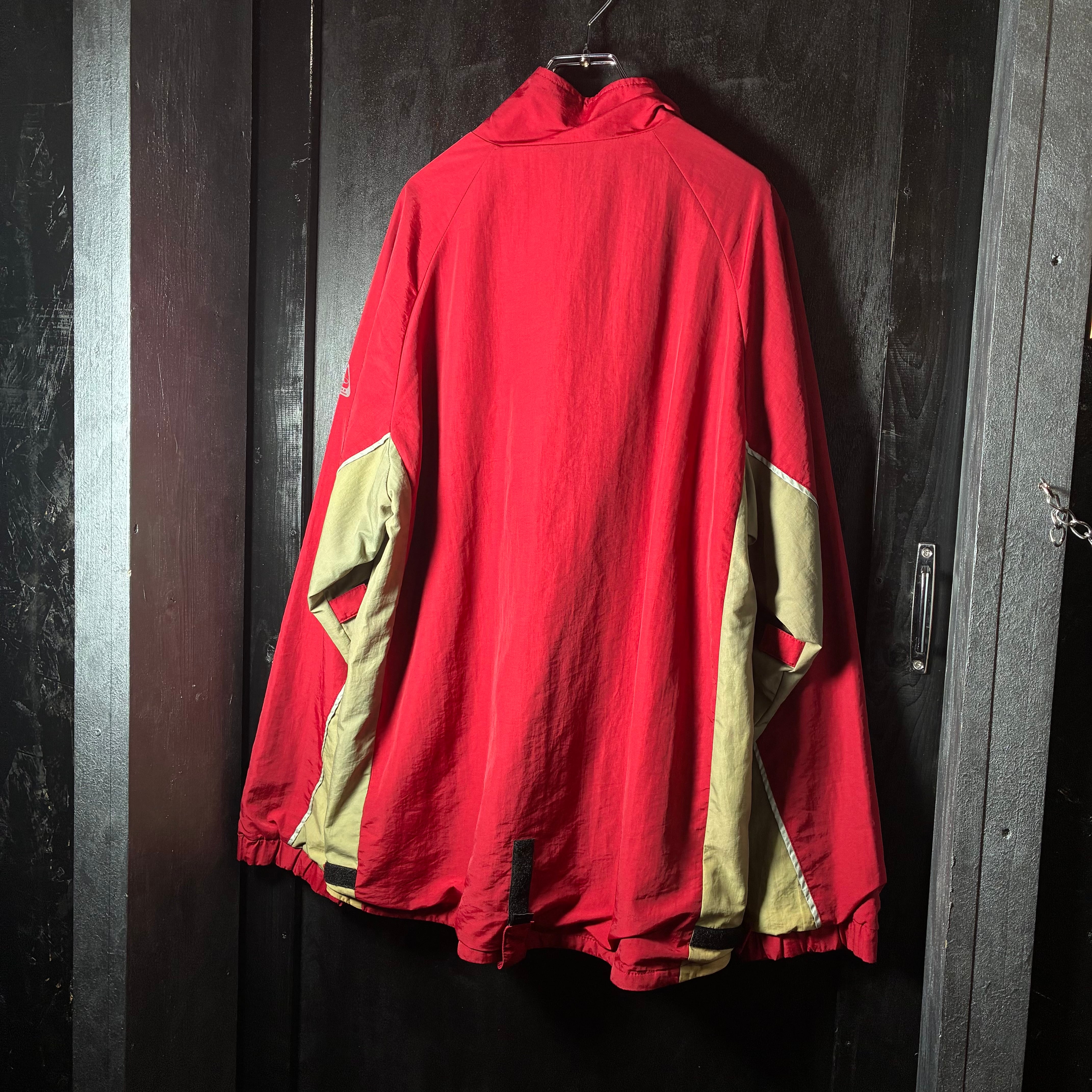 90s〜00s OLD VANS ナイロンジャケット 赤×ベージュ バンズ L | 古着屋