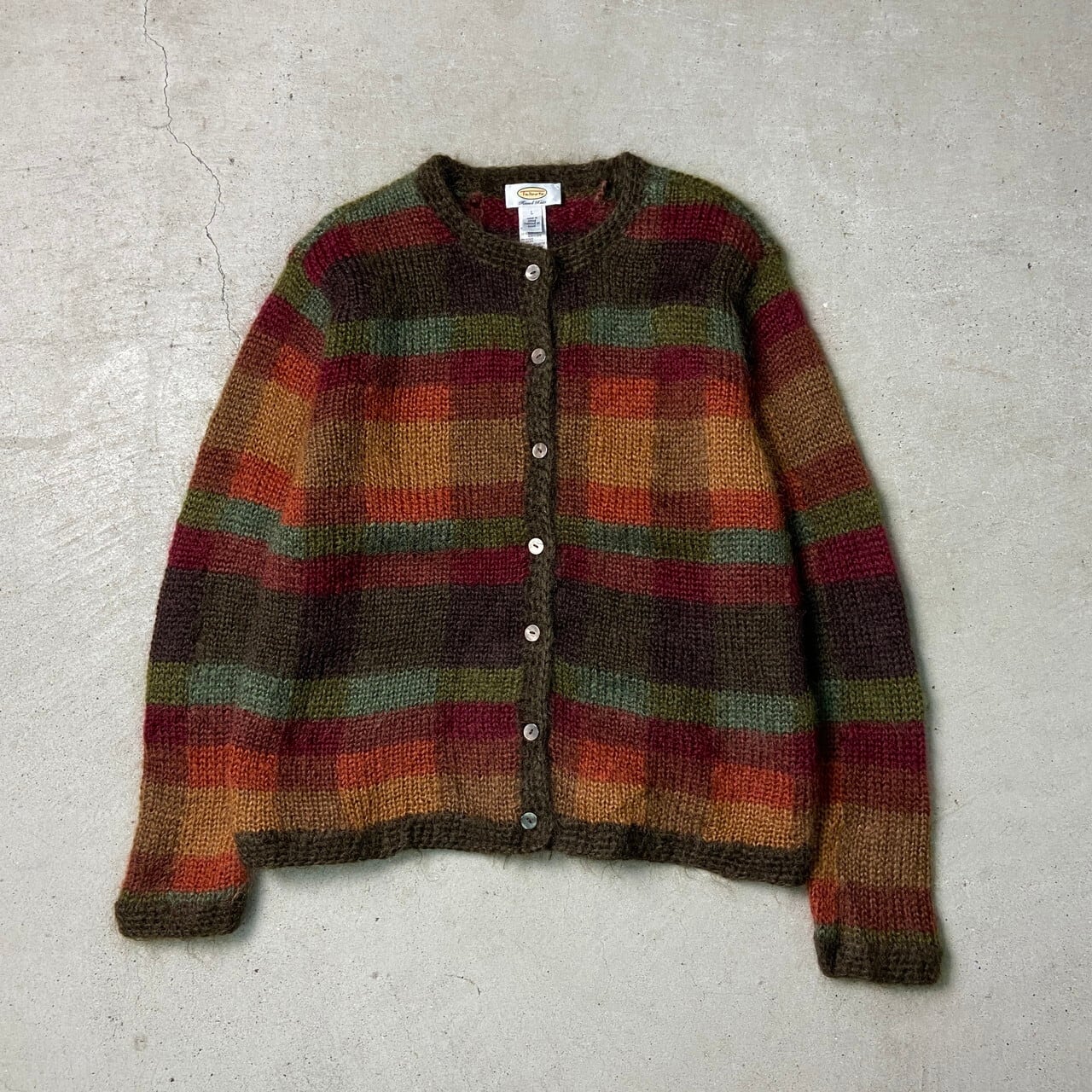 90年代 Talbots モヘアニットカーディガン ハンドニット レディースL