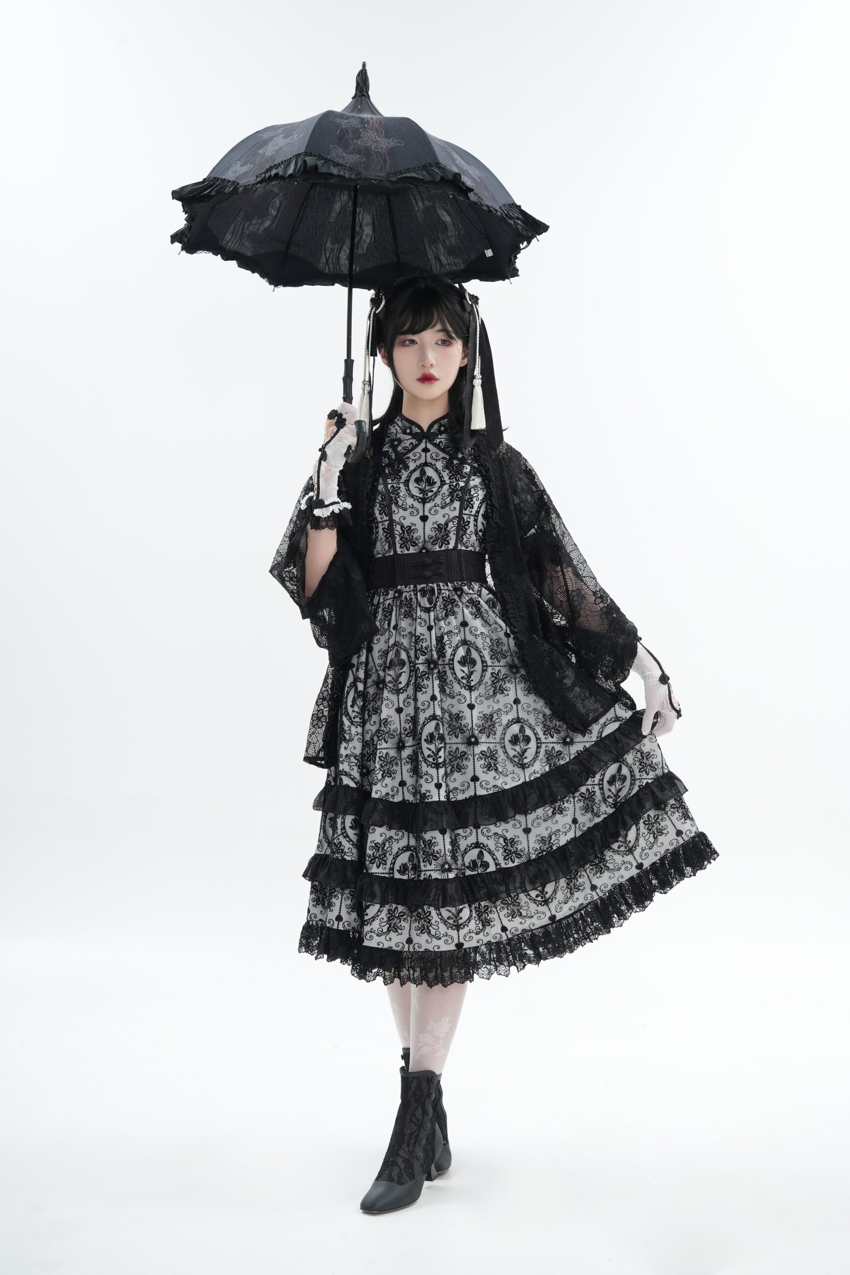 ダマスクチャーム オープンショルダーワンピース | HoshibakoWorks