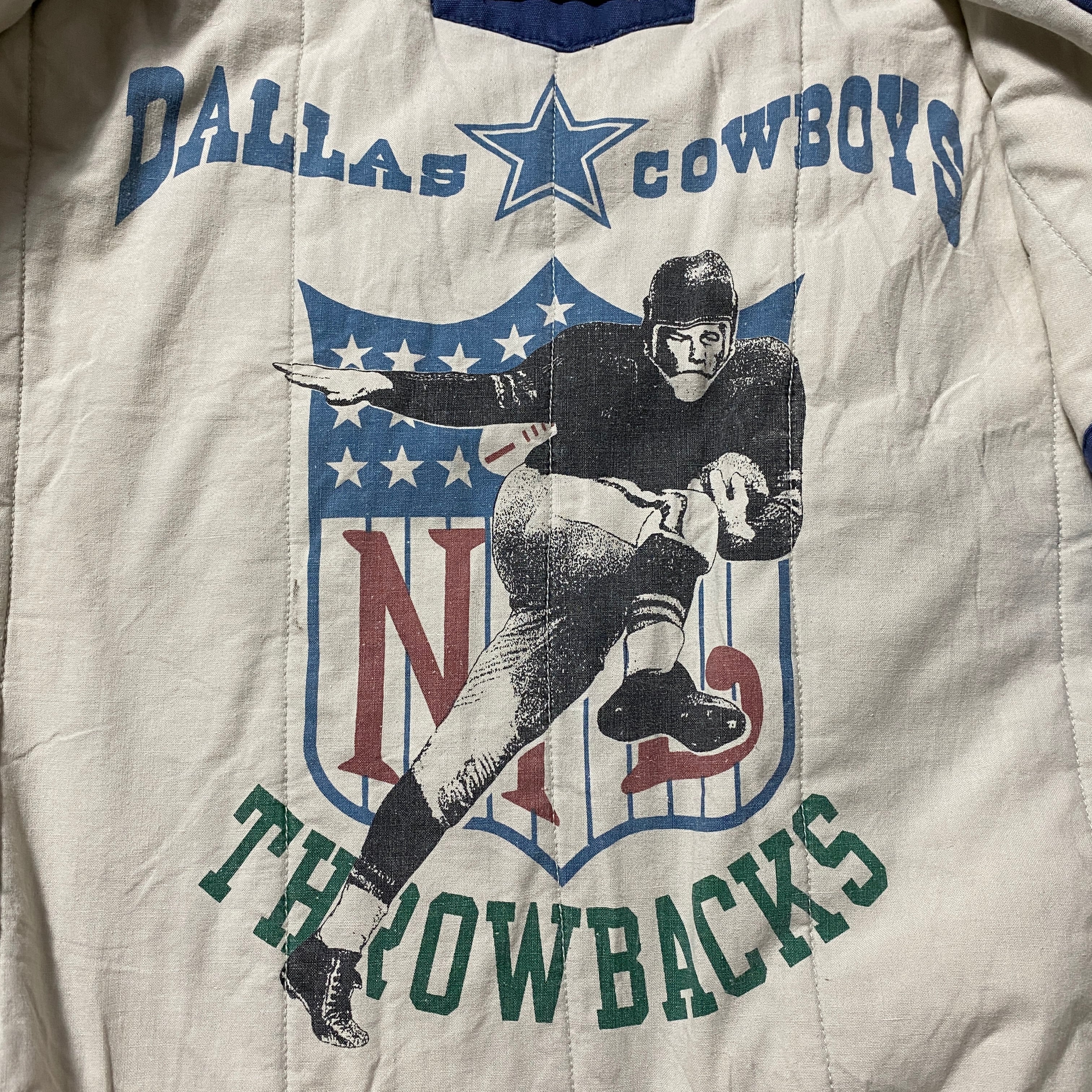 Size.XL】90's NFL ダラス・カウボーイズ 刺繍バックロゴ ラインリブ