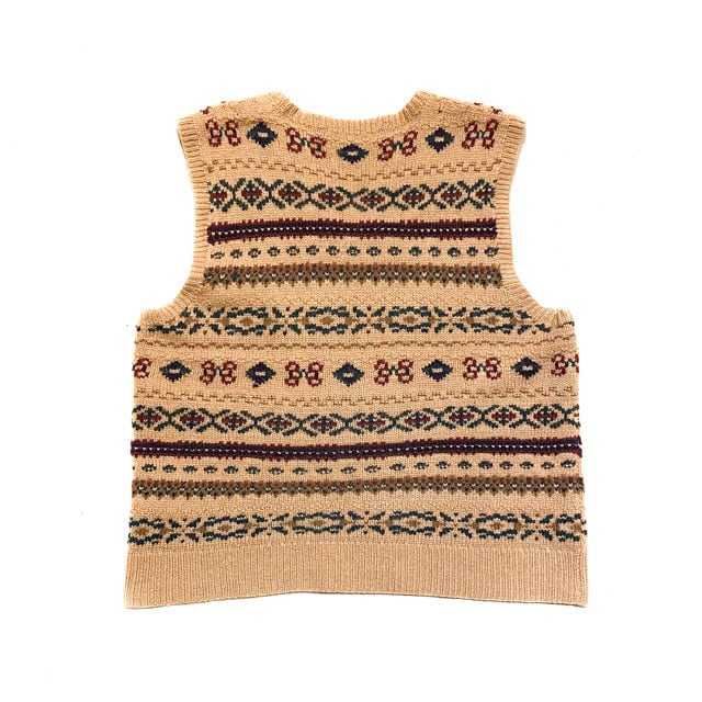 90's POLO Ralph Lauren Fair Isle Hand Knit Vest L / ポロ ラルフ