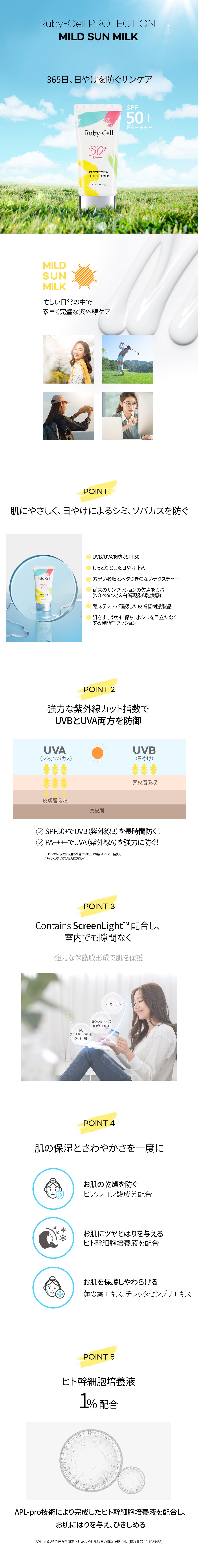 ルビーセル プロテクション マイルド サンミルク | alohanuiloa