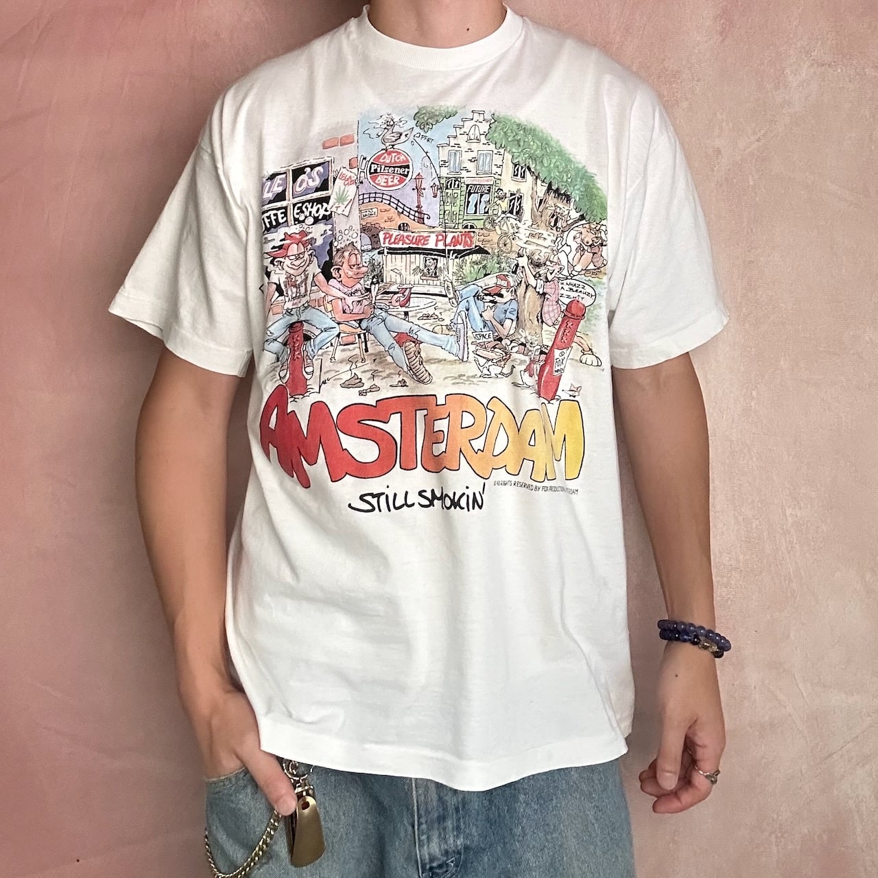 90s FOX TEES ファンキーデザイン 雰囲気系 エロTシャツ 白 L 古着 | RUFFY