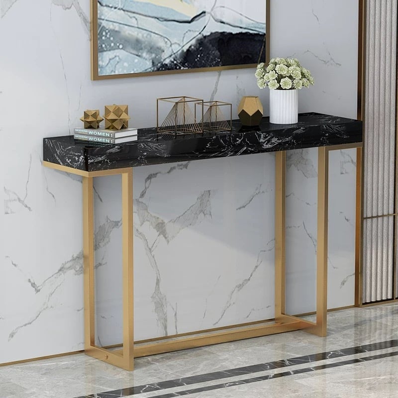 高級サイドテーブル 人造大理石コンソールテーブル 玄関テーブル 花台