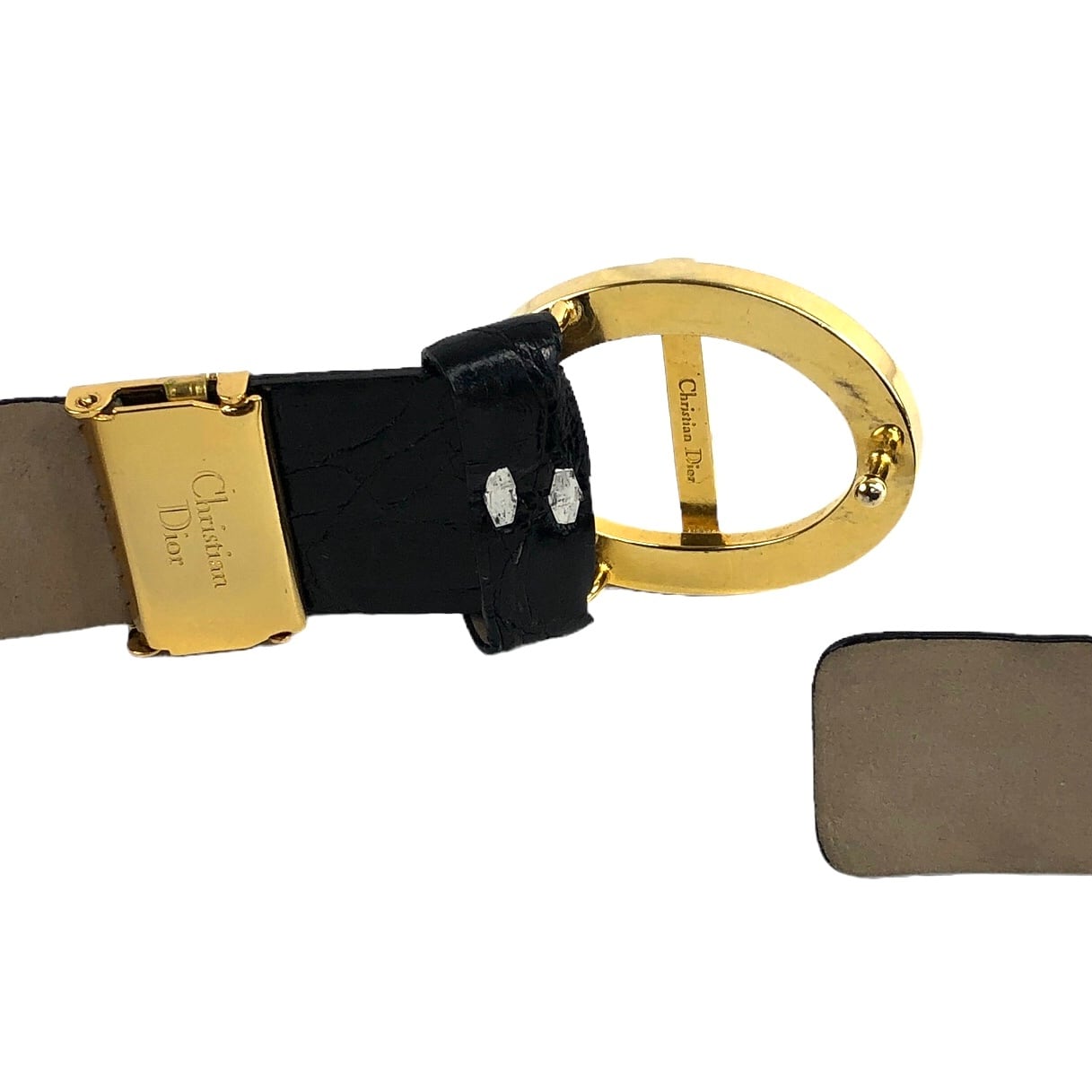 Christian Dior クリスチャン ディオール レザー バックル ベルト