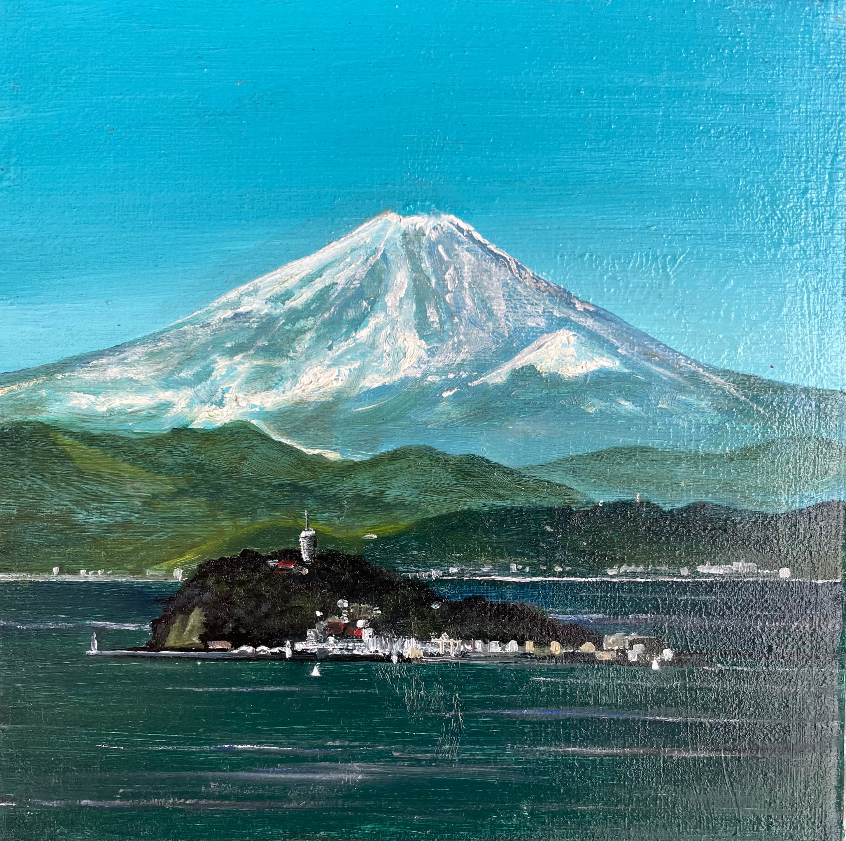 油絵 風景画 7 風景画 ☆やまふじ 枯木・巨木P30号7月 油絵