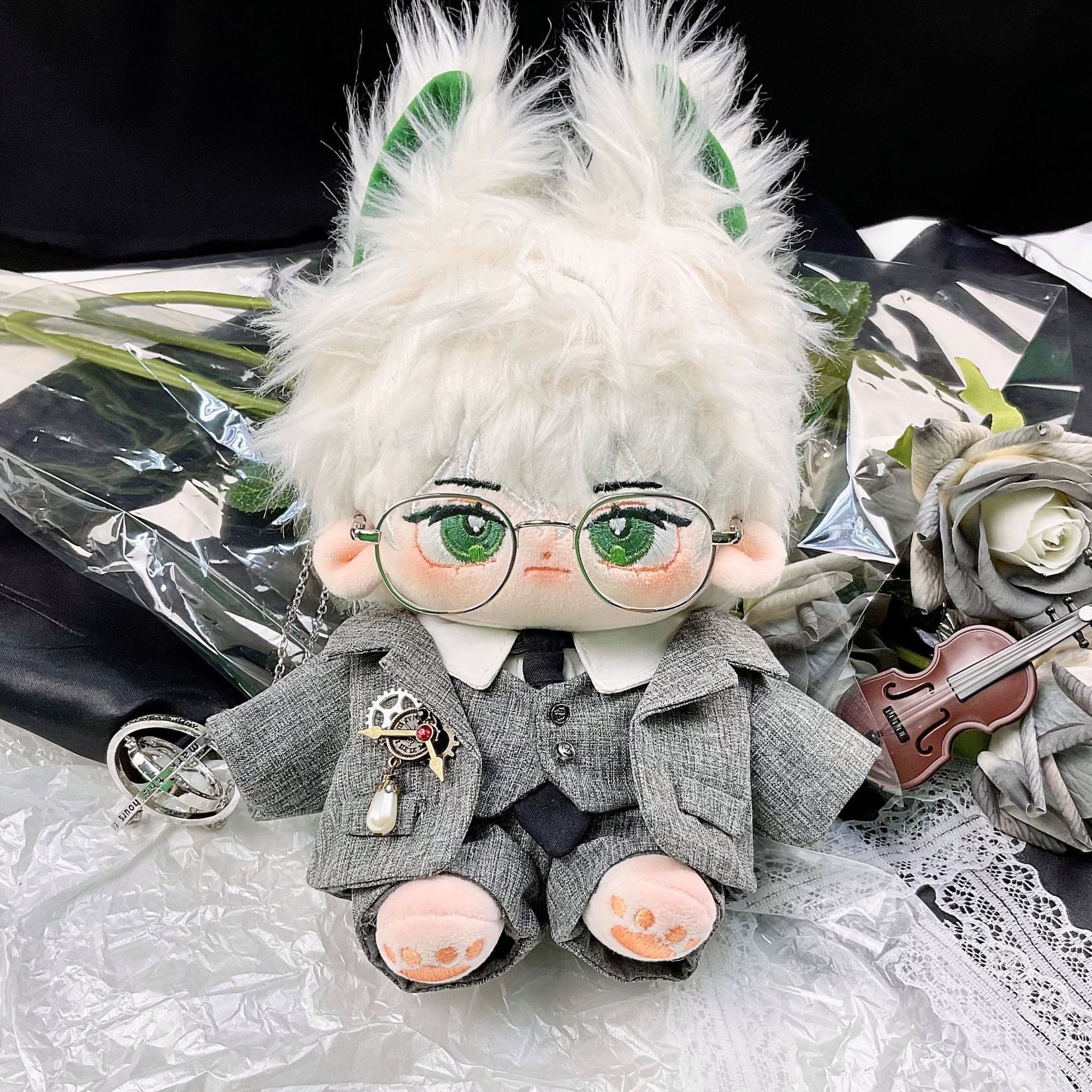 20cm着せ替えぬいぐるみ 無属性 キツネ 緑色の目 | miomiodoll ※ 着せ