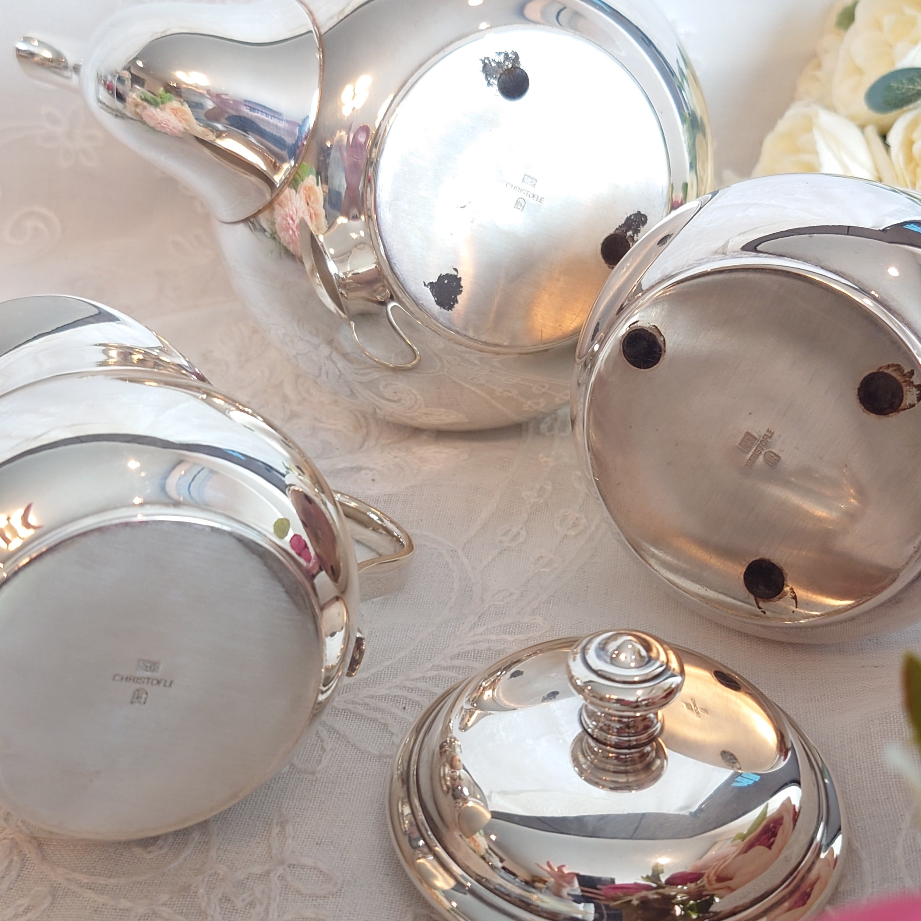 クリストフル アルビ（バガテル）シルバーティーポット クリーマー